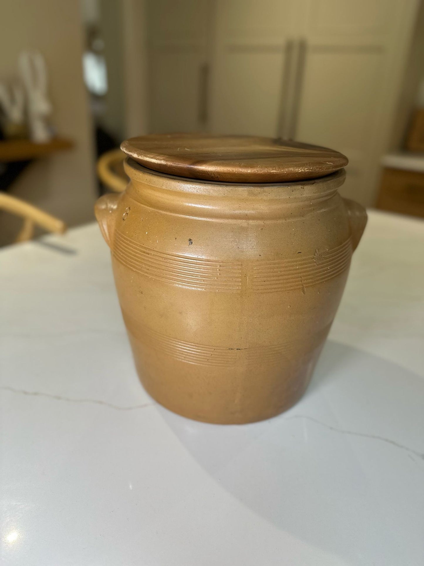 vintage vase huge confit pot handles & lid