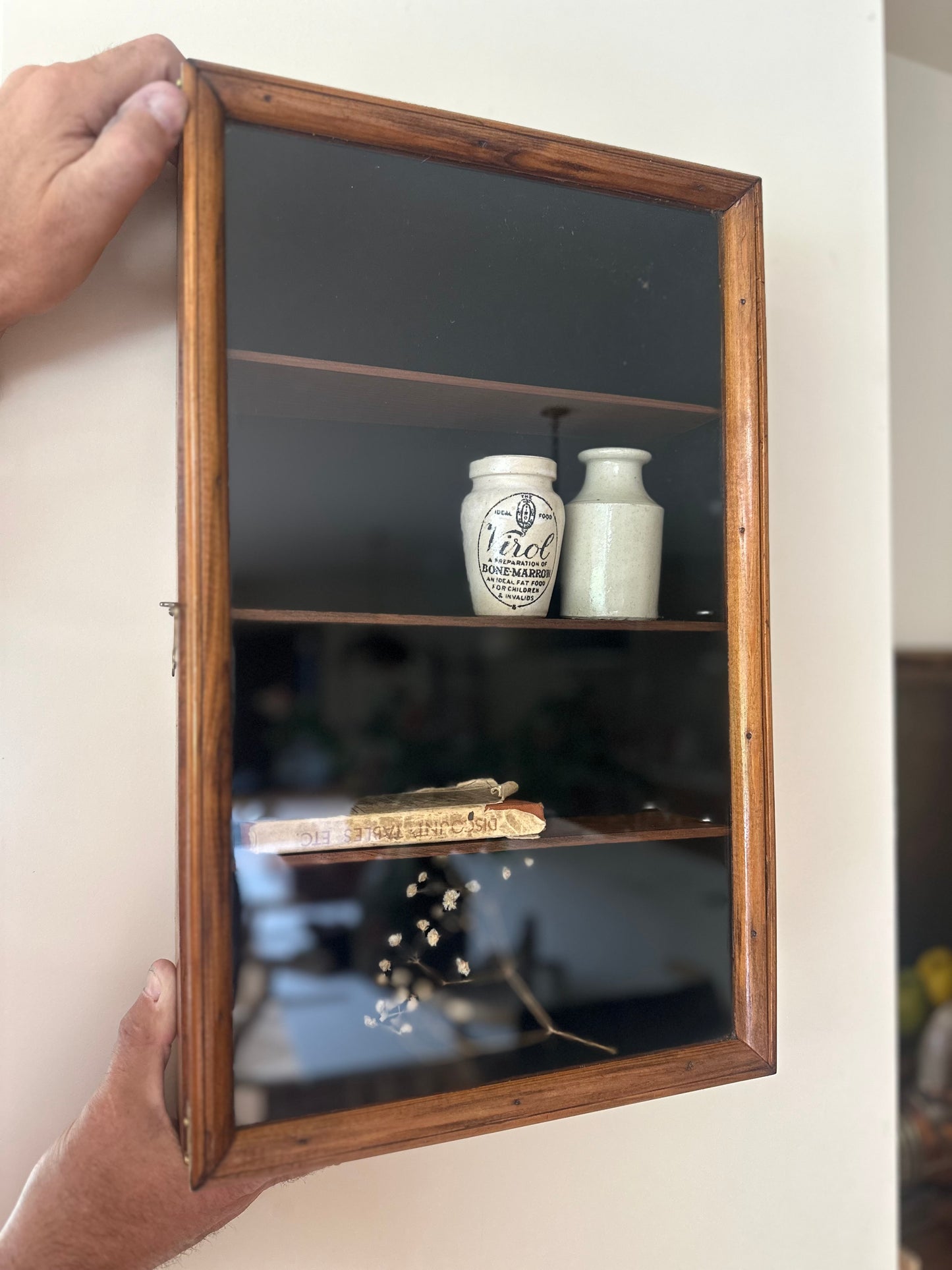 Vintage wall cabinet spice rack