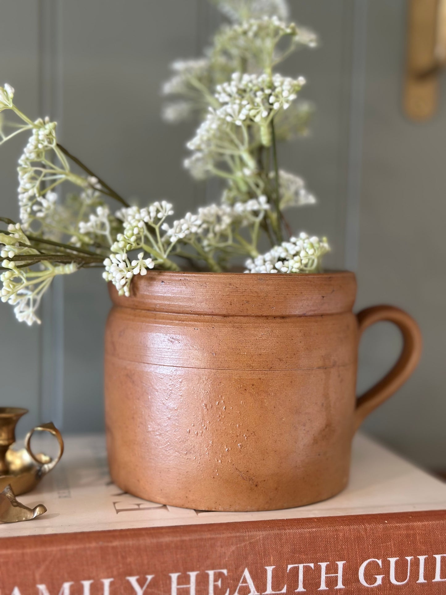 Large French pot vintage - caramel