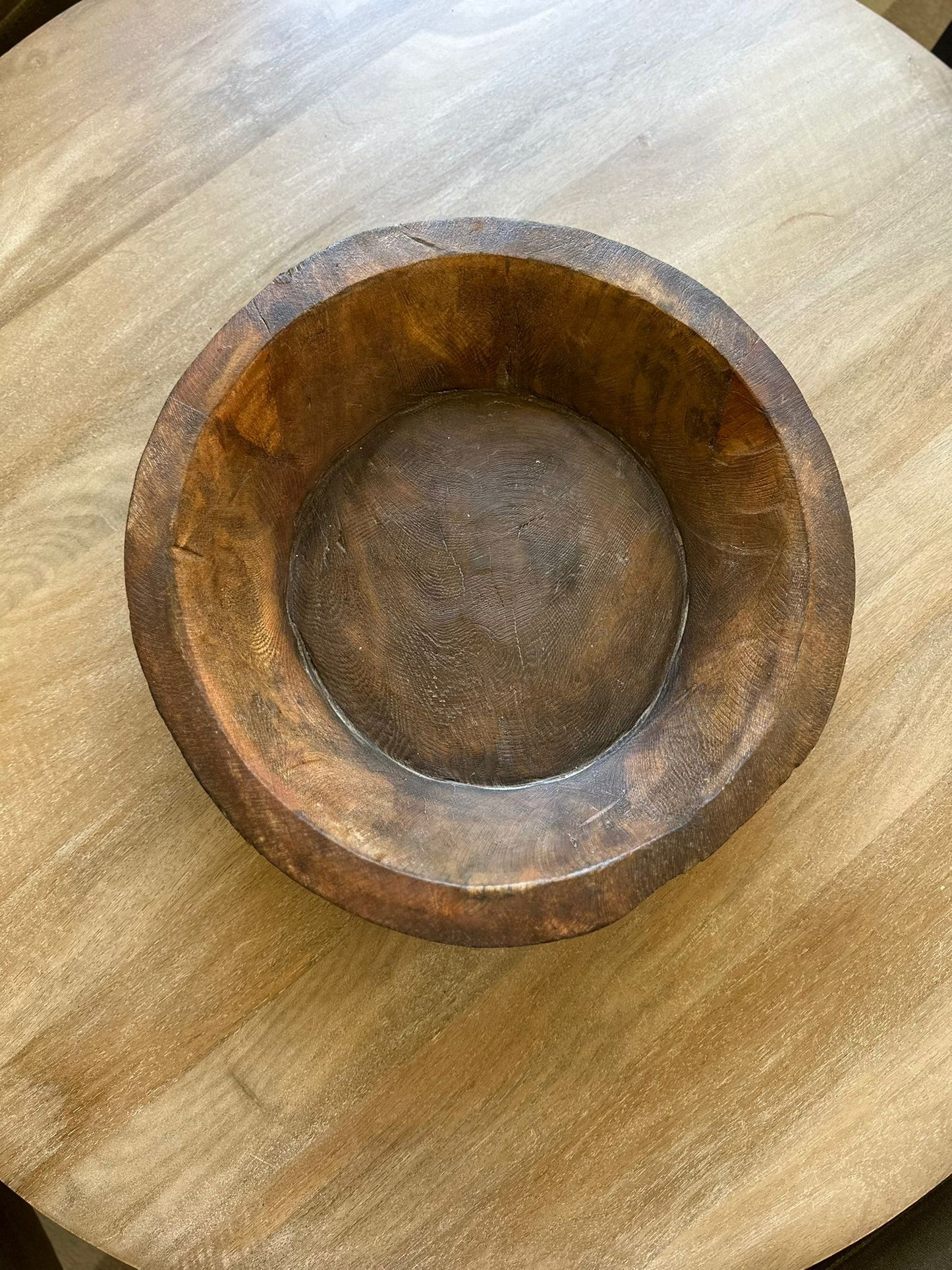 large deep French dough bowl vintage