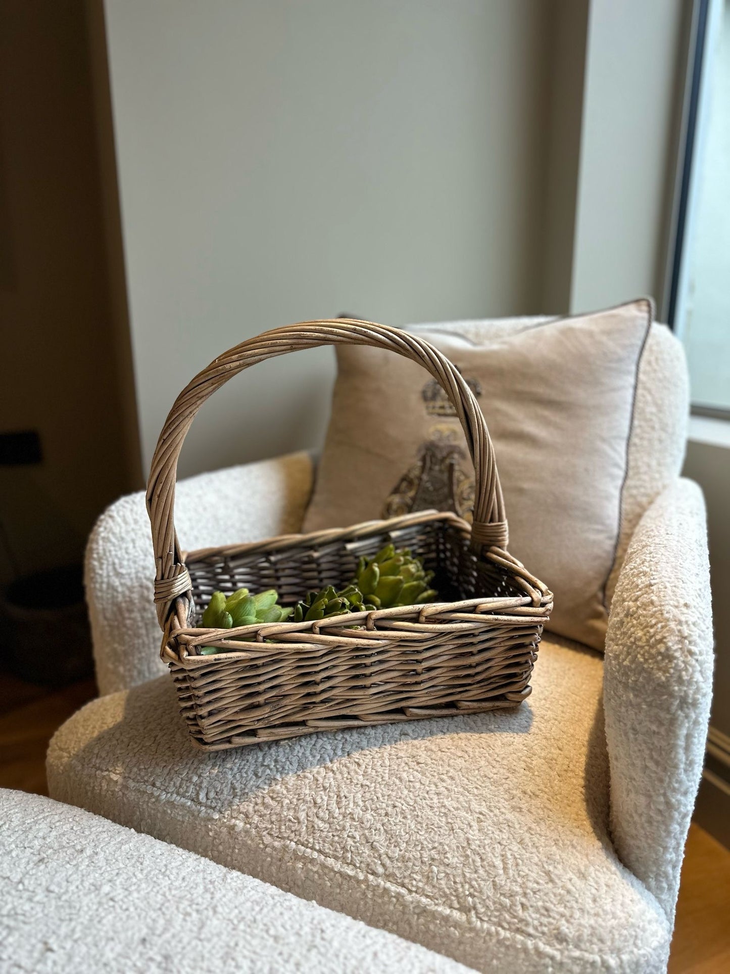 charming vintage basket with handle