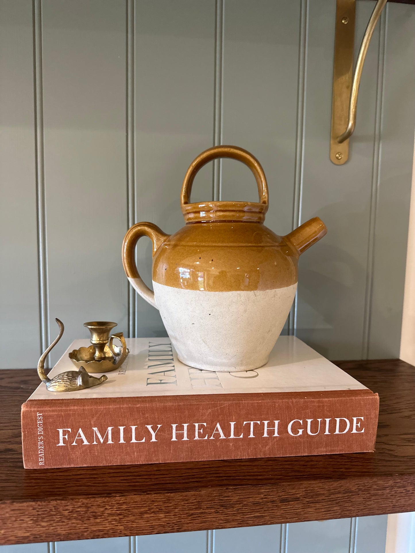 French vintage olive oil pot