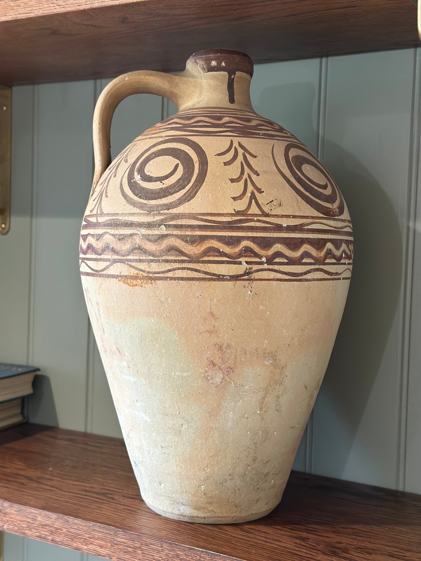 Very large hand painted pot French