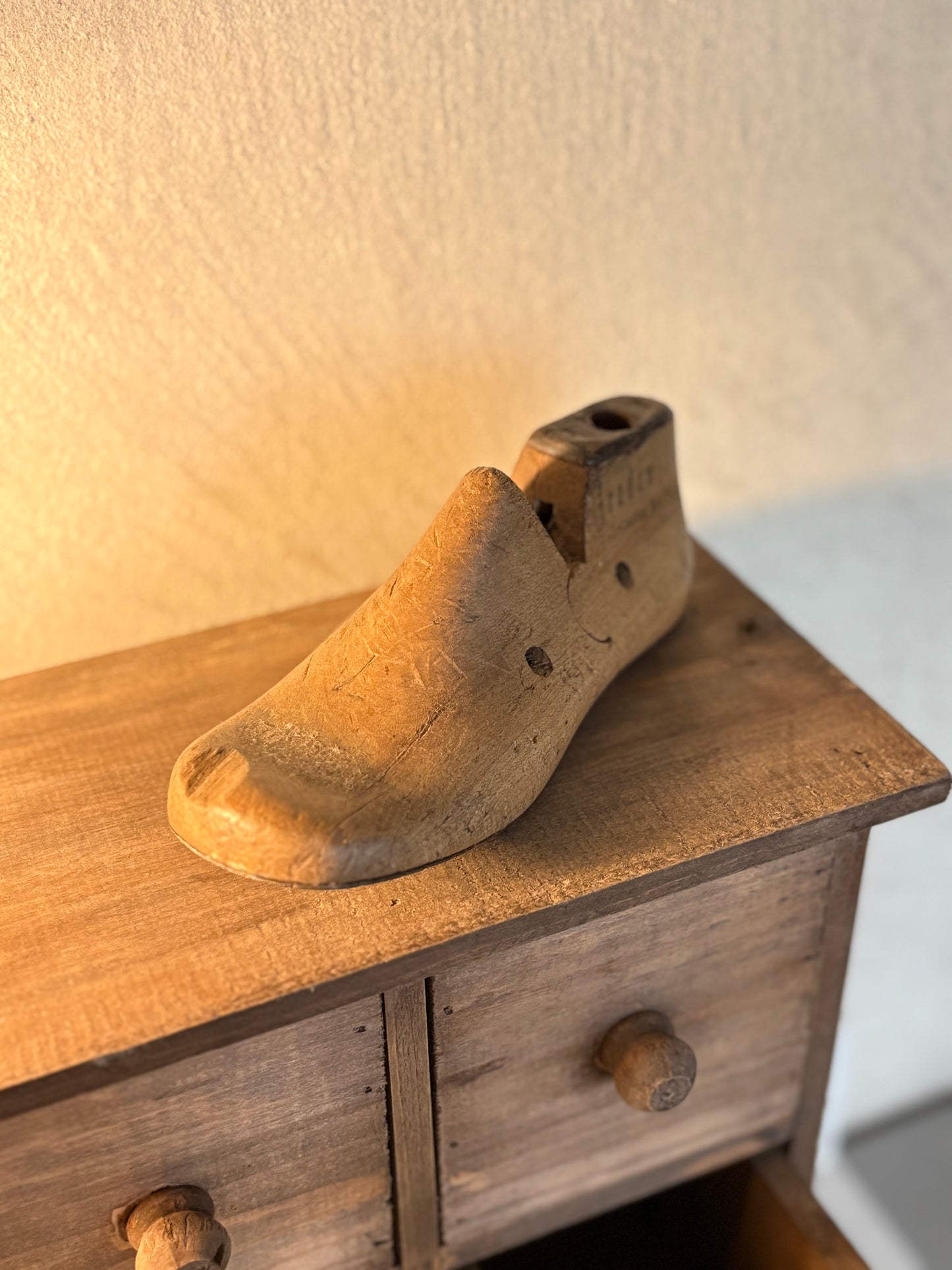 Vintage child’s shoe mould with markings