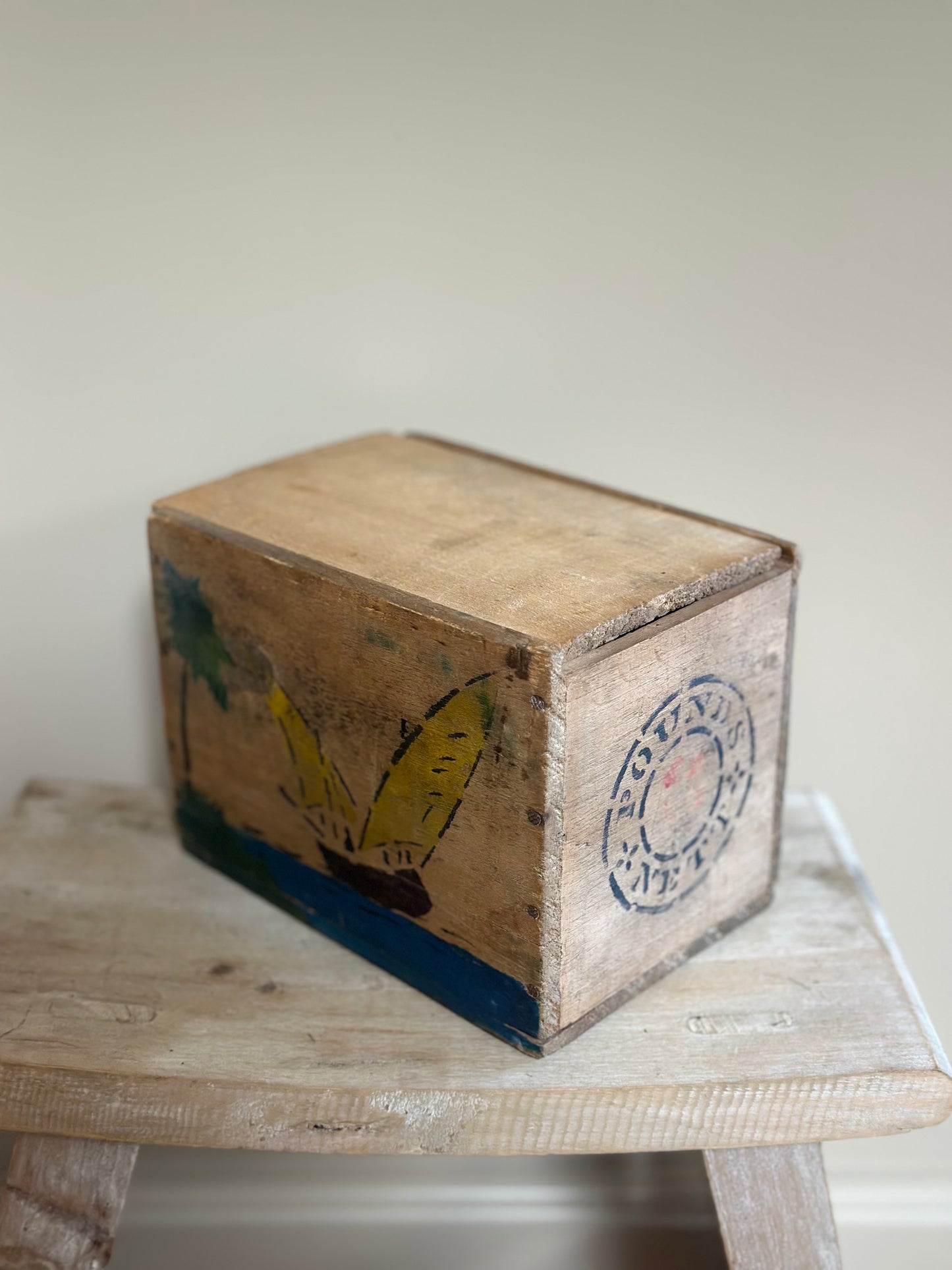 Vintage wood tea box storage