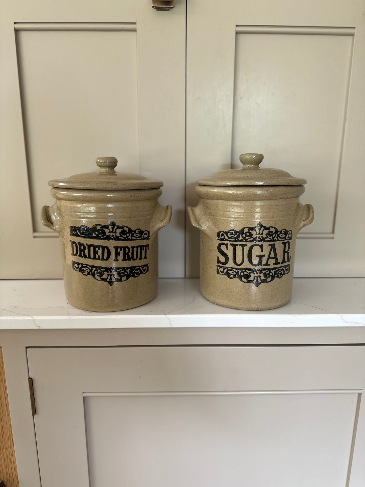 Vintage large jars x 2 stoneware