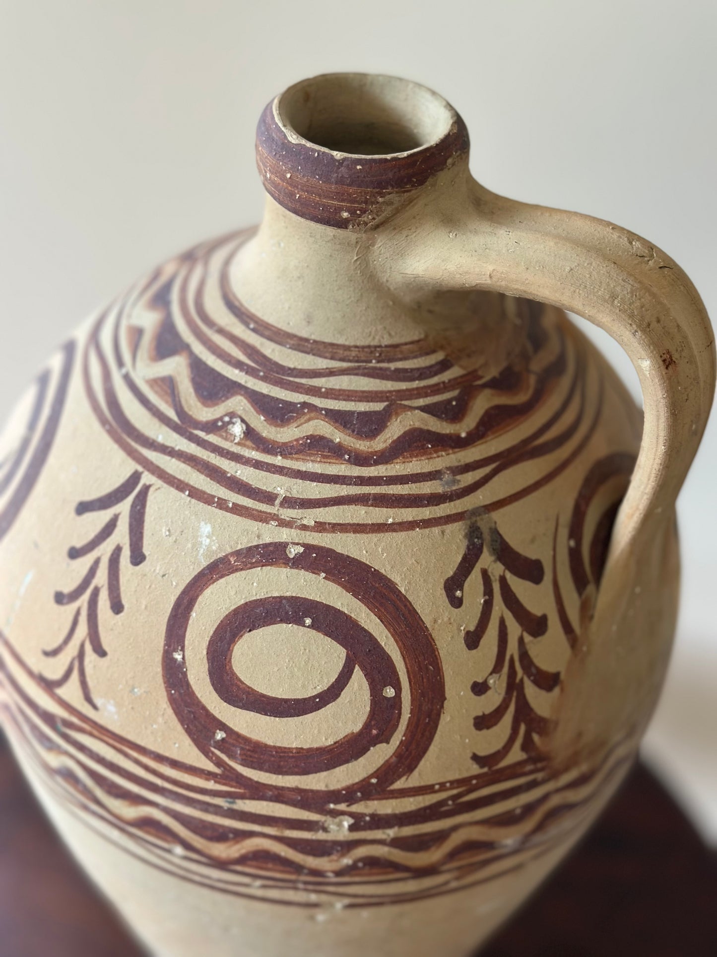 Very large hand painted pot French