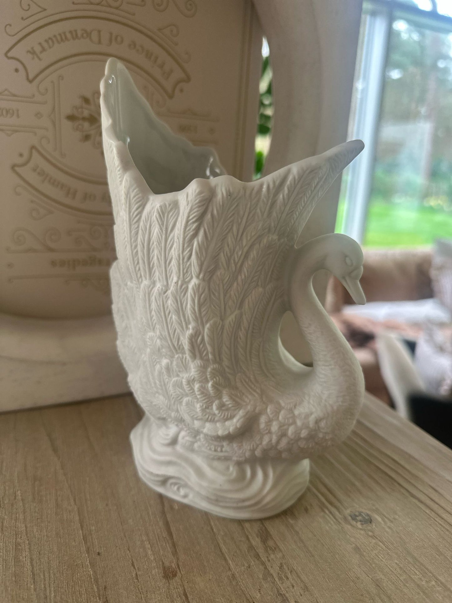 Portmeirion Parian Ware Swan Vase immaculate