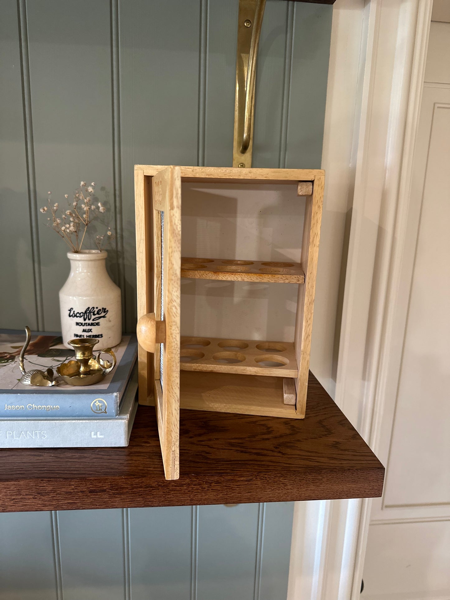 Wooden egg cupboard store