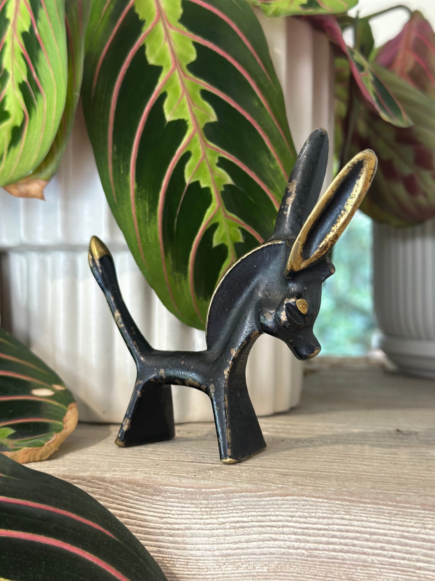 Style of Walter Bosse Brass Donkey Figurine Mid-Century Design 1950s