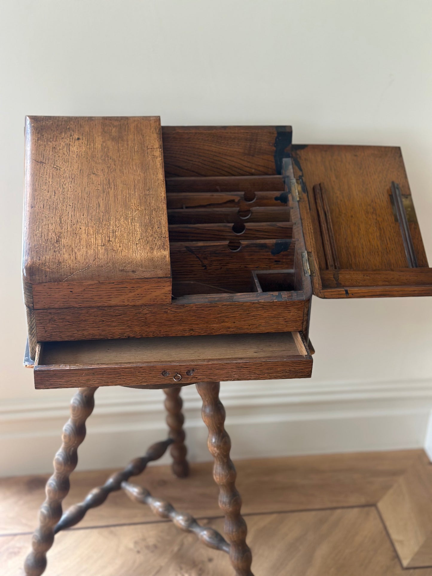 Antique stationary cabinet desk tidy