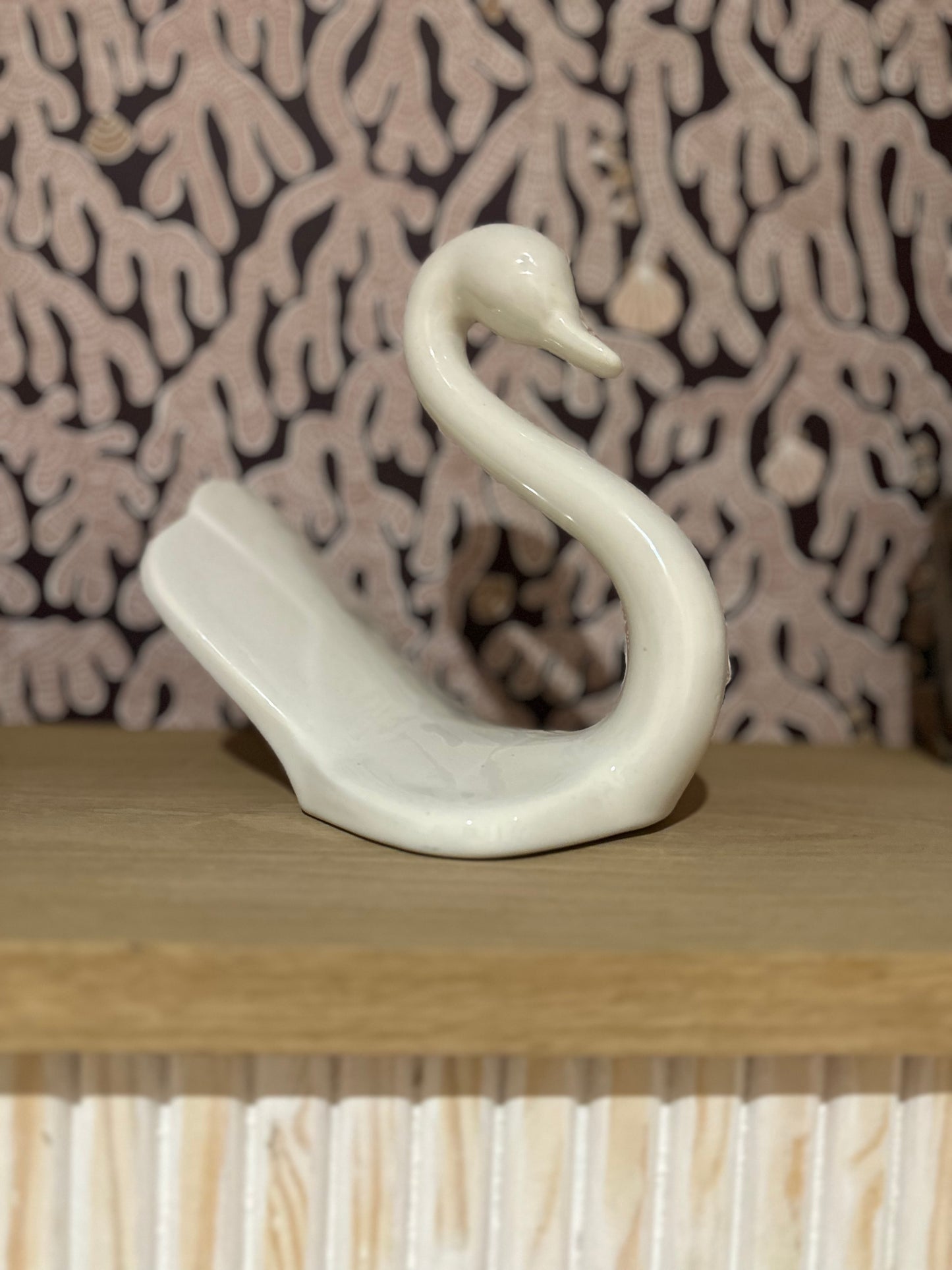 Vintage swan hand towel holder