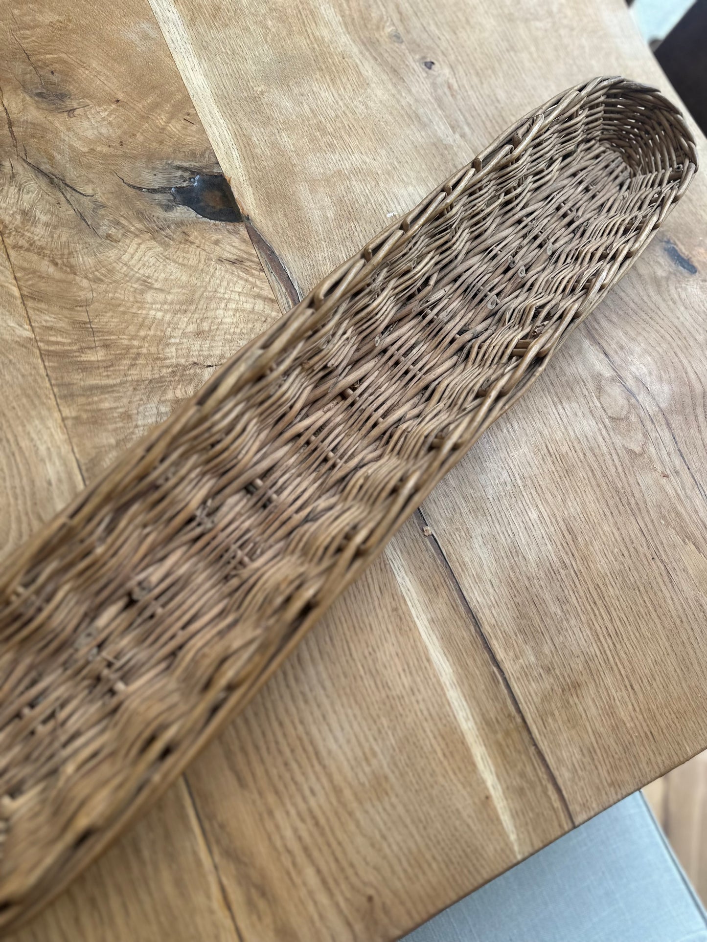 French wicker baguette basket vintage