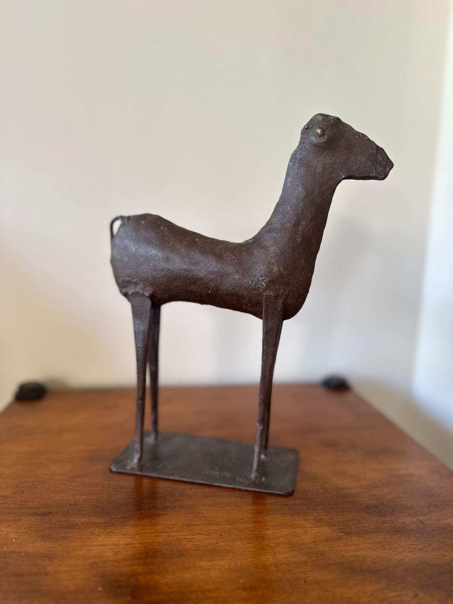 iron horse naive figure statue - vintage