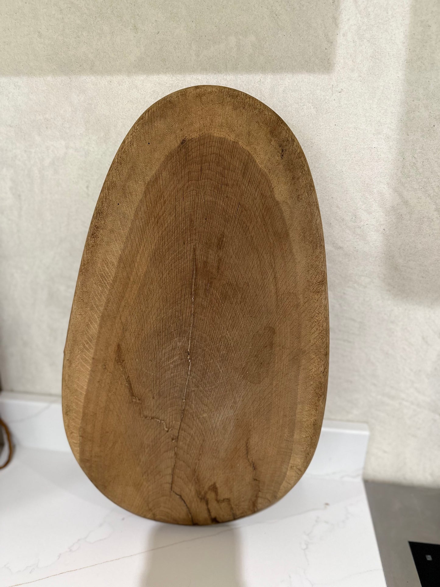 Large egg shaped chunky vintage chopping board - from France