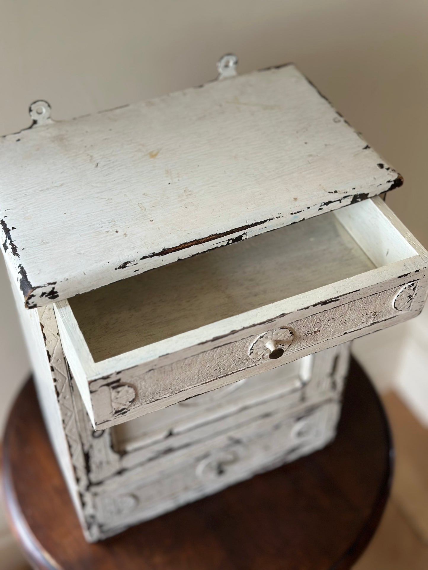 Chippy vintage vanity bathroom cabinet