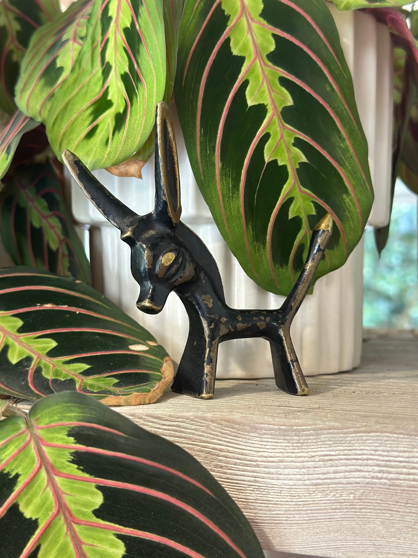 Style of Walter Bosse Brass Donkey Figurine Mid-Century Design 1950s