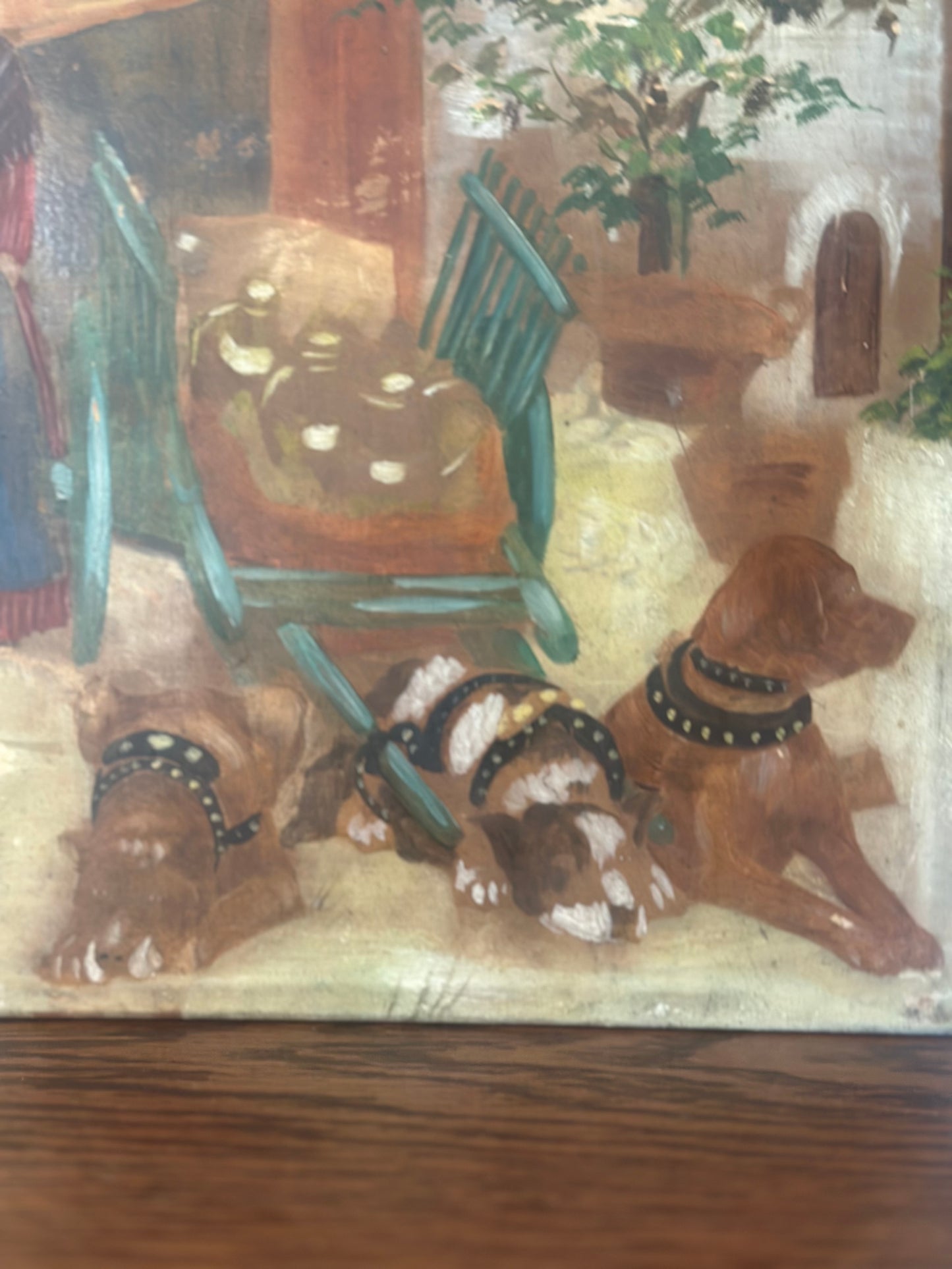 Dutch oil on board market scene