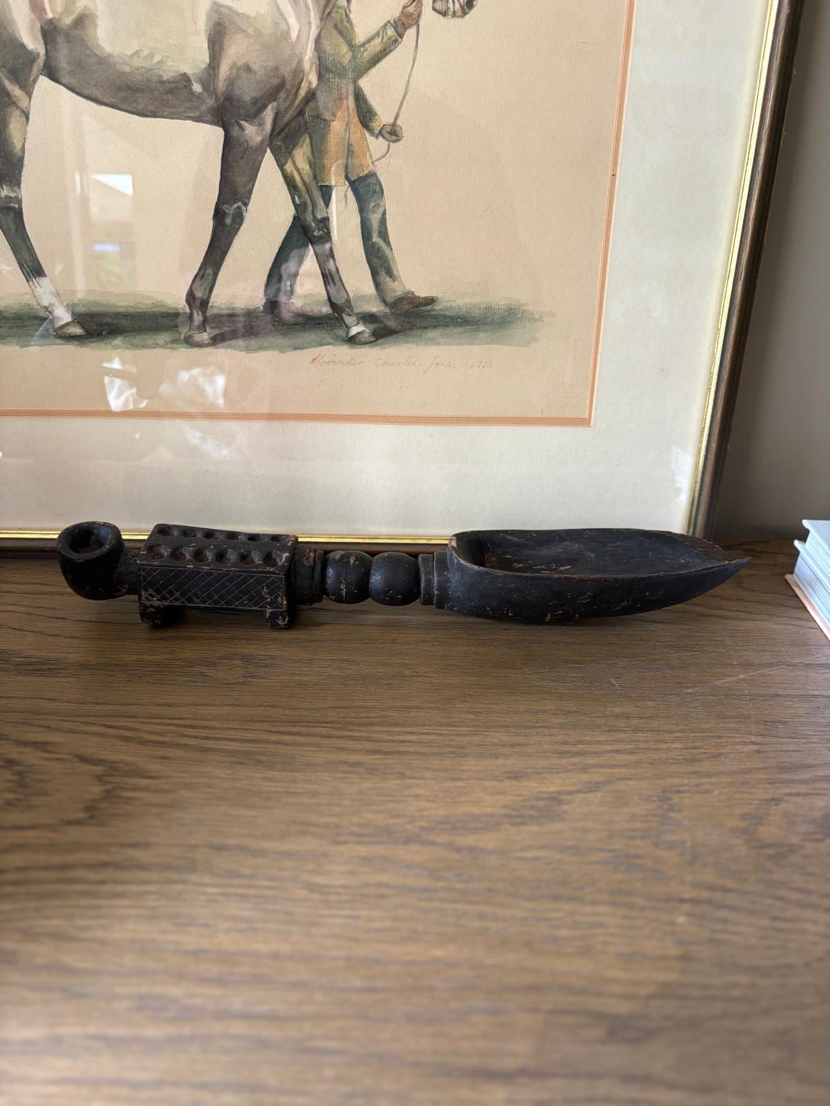 Vintage wooden tribal art spoon scoop for styling