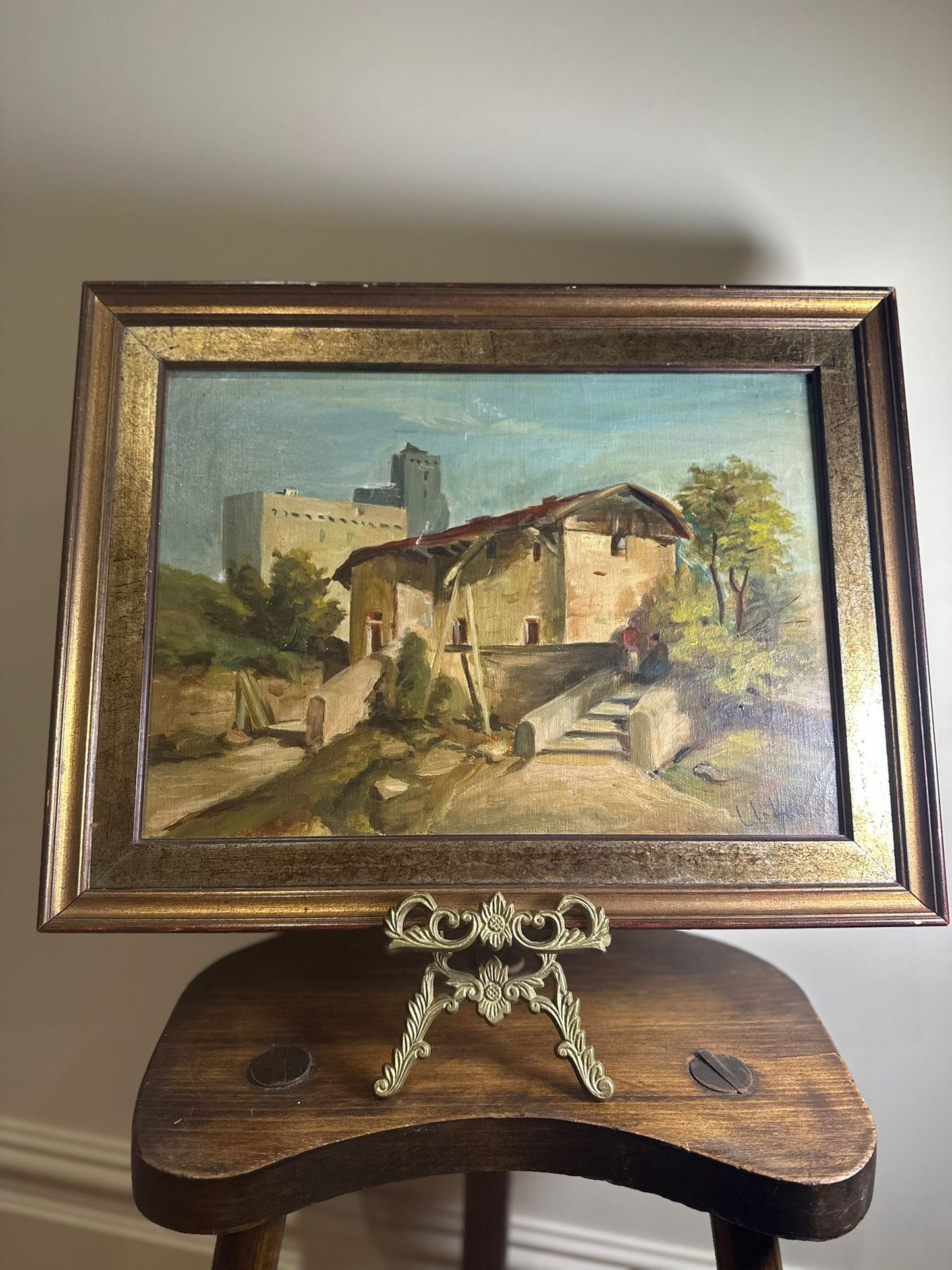 oil paining original signed 1909 countryside scene