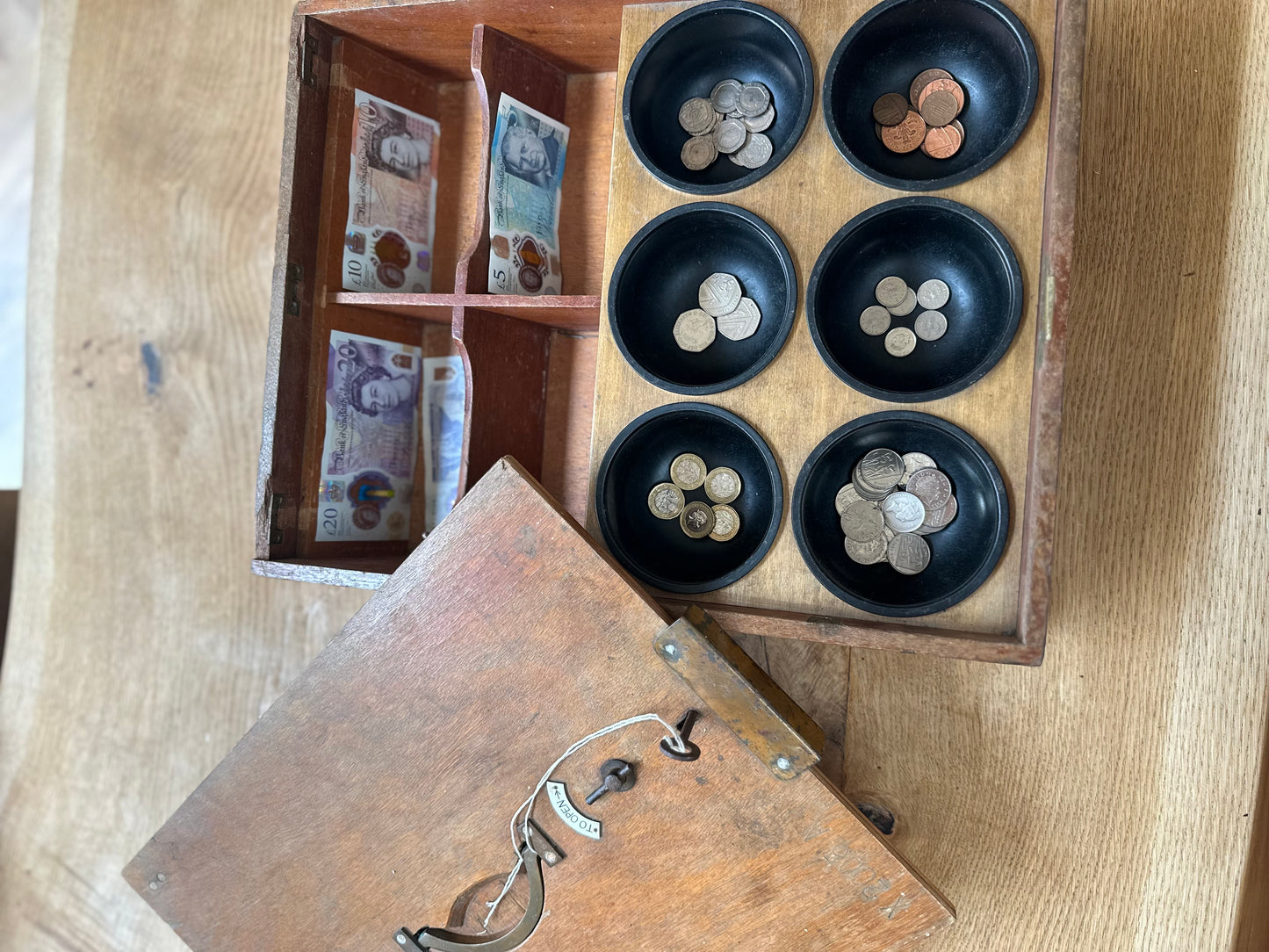 Antique railway conductor till lockable