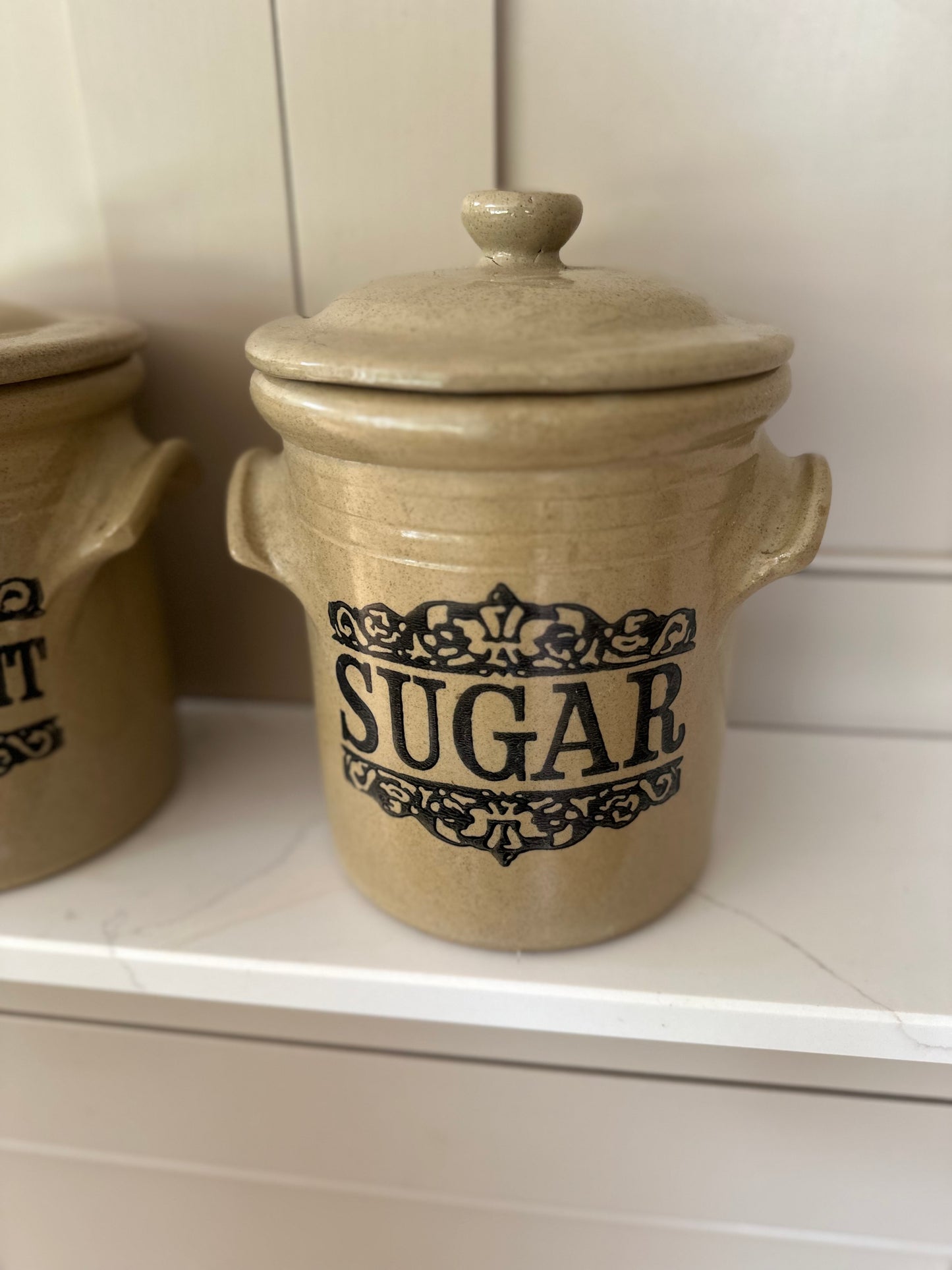 Vintage large jars x 2 stoneware