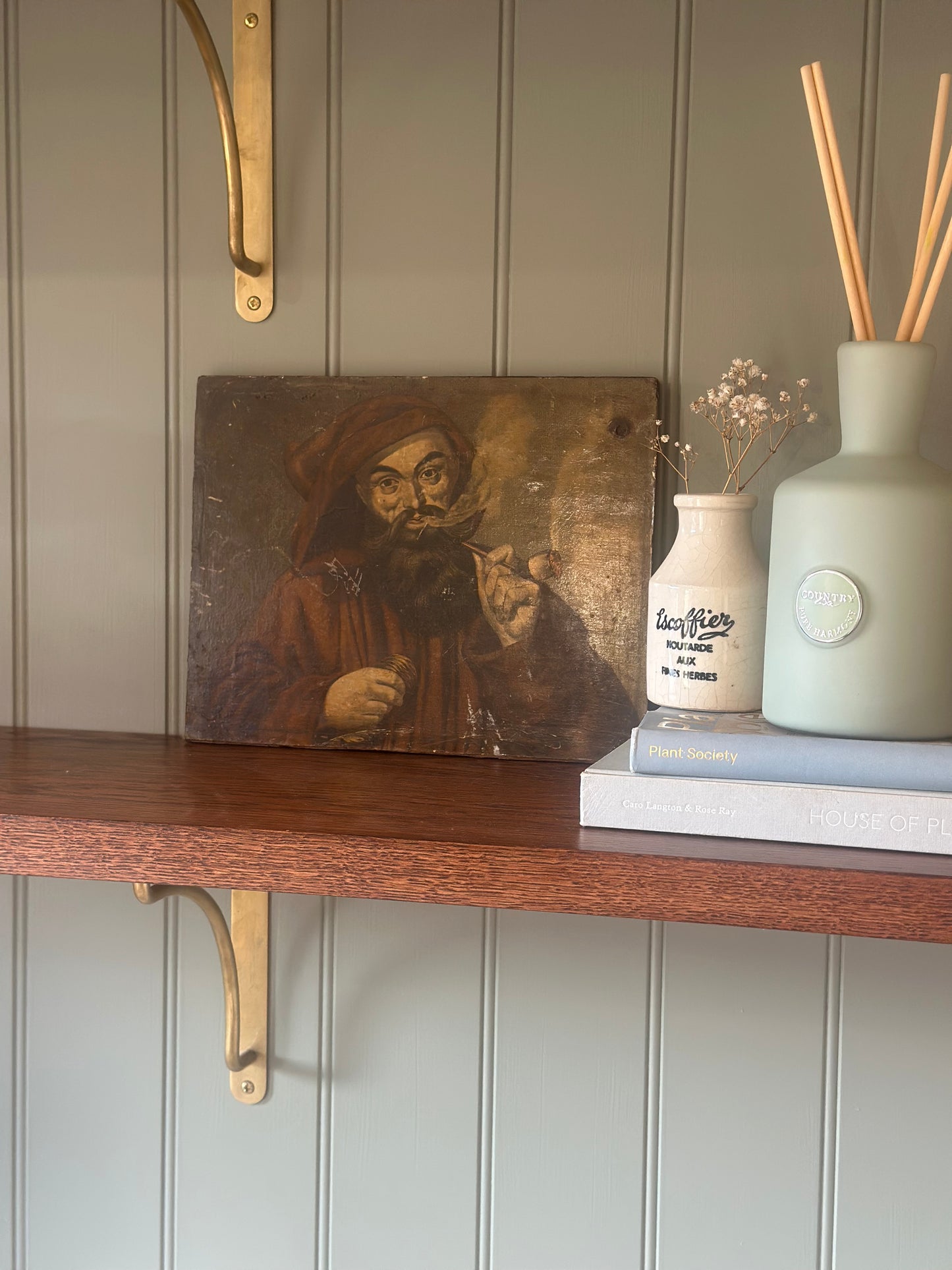 Vintage wooden board picture shelf styling piece
