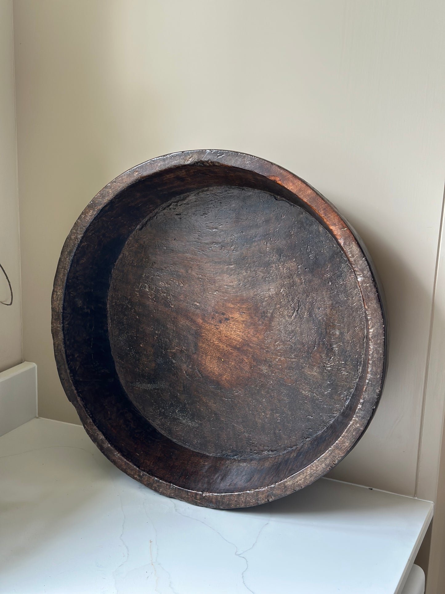 Giant chapati dough bowl solid vintage