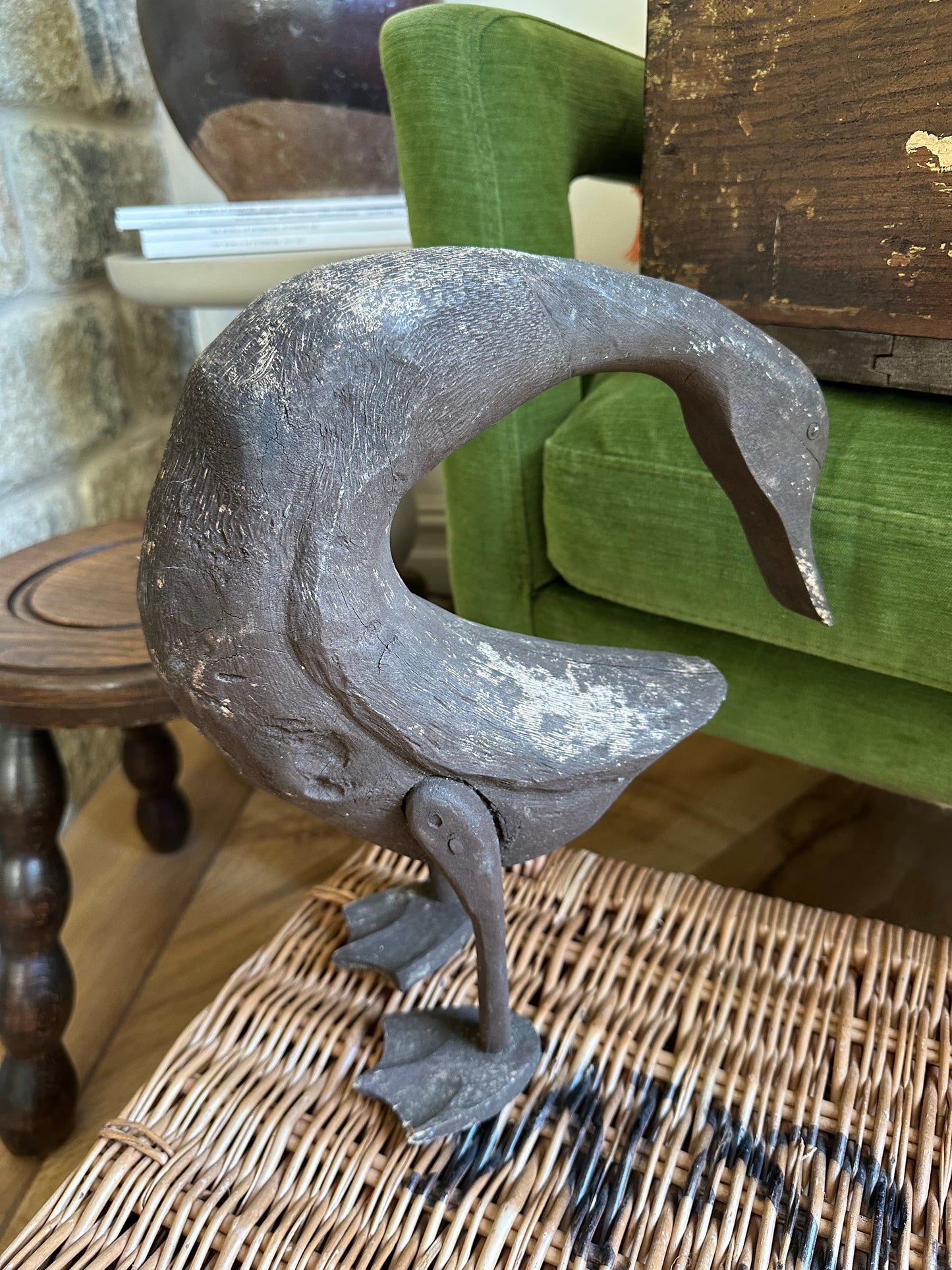 Vintage rustic original scratch made duck goose