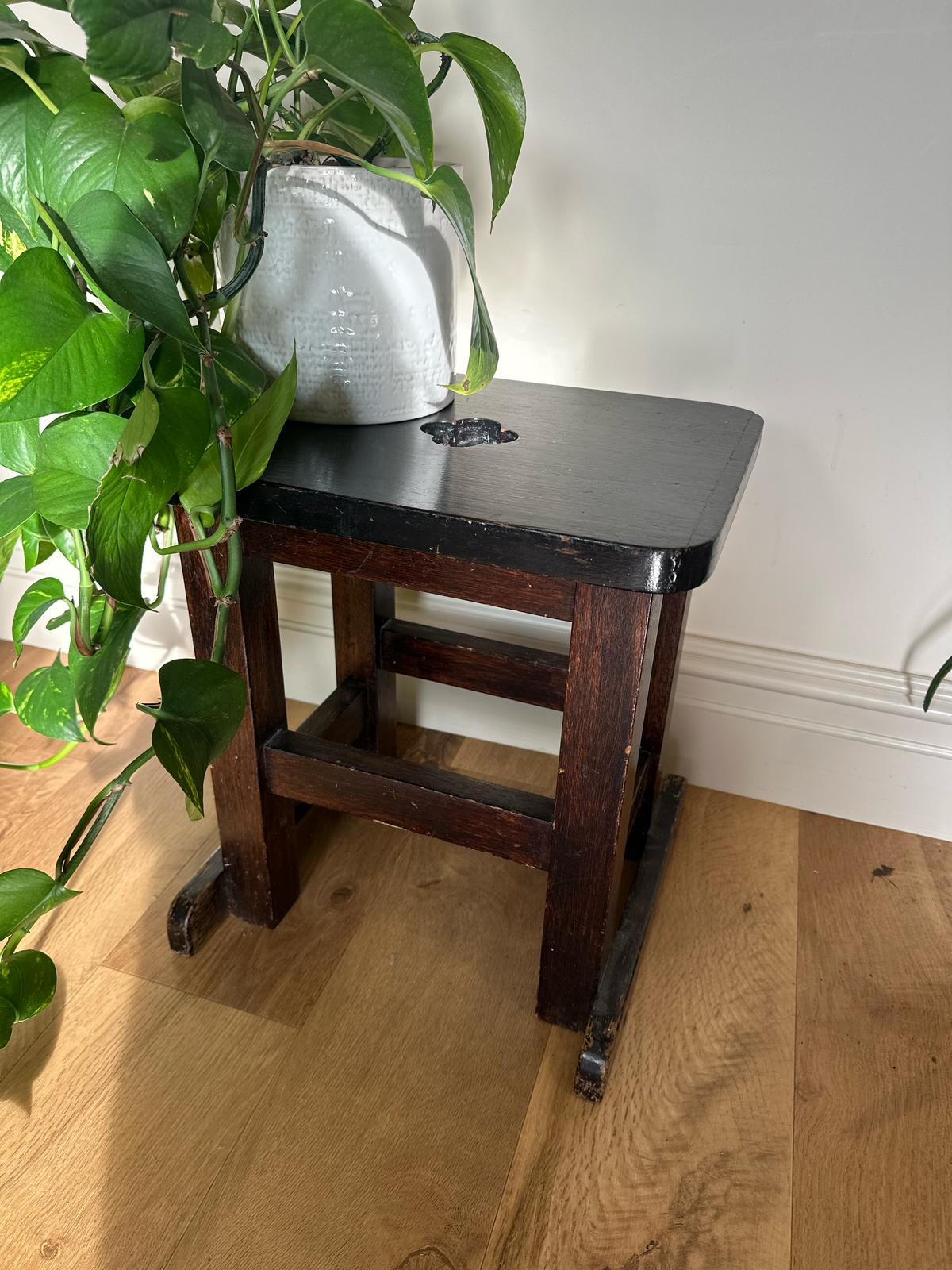 scratch built vintage side table black wood