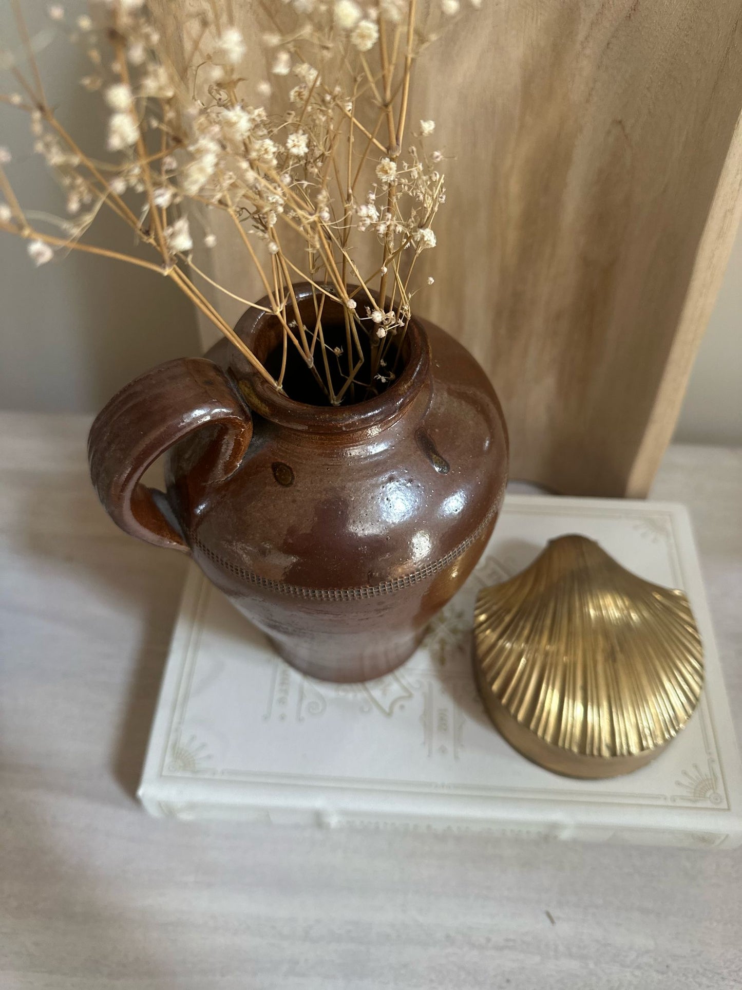 vintage urn pot vase - glazed