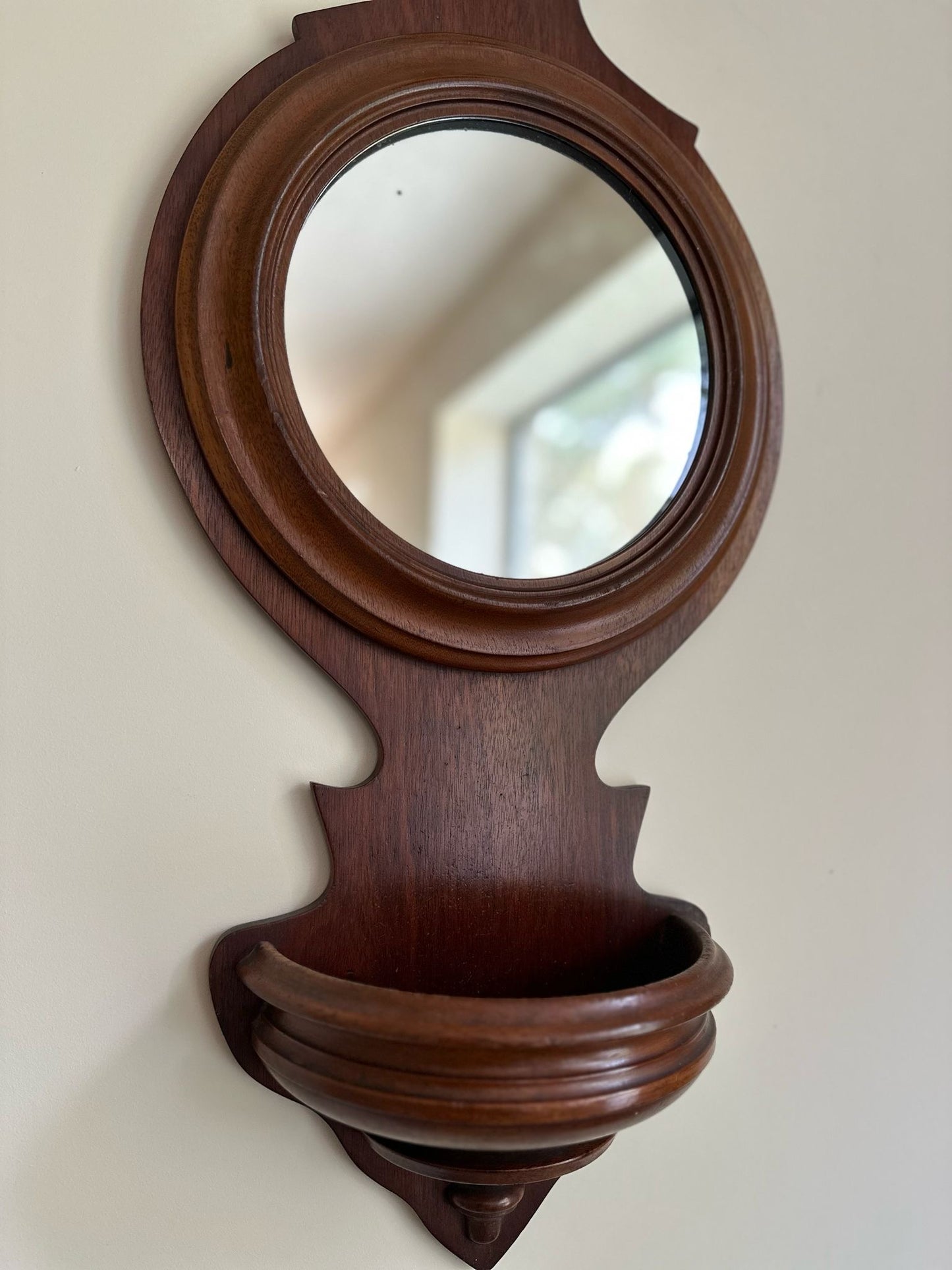 19C mahogany hall mirror πͺ bathroom with pocket
