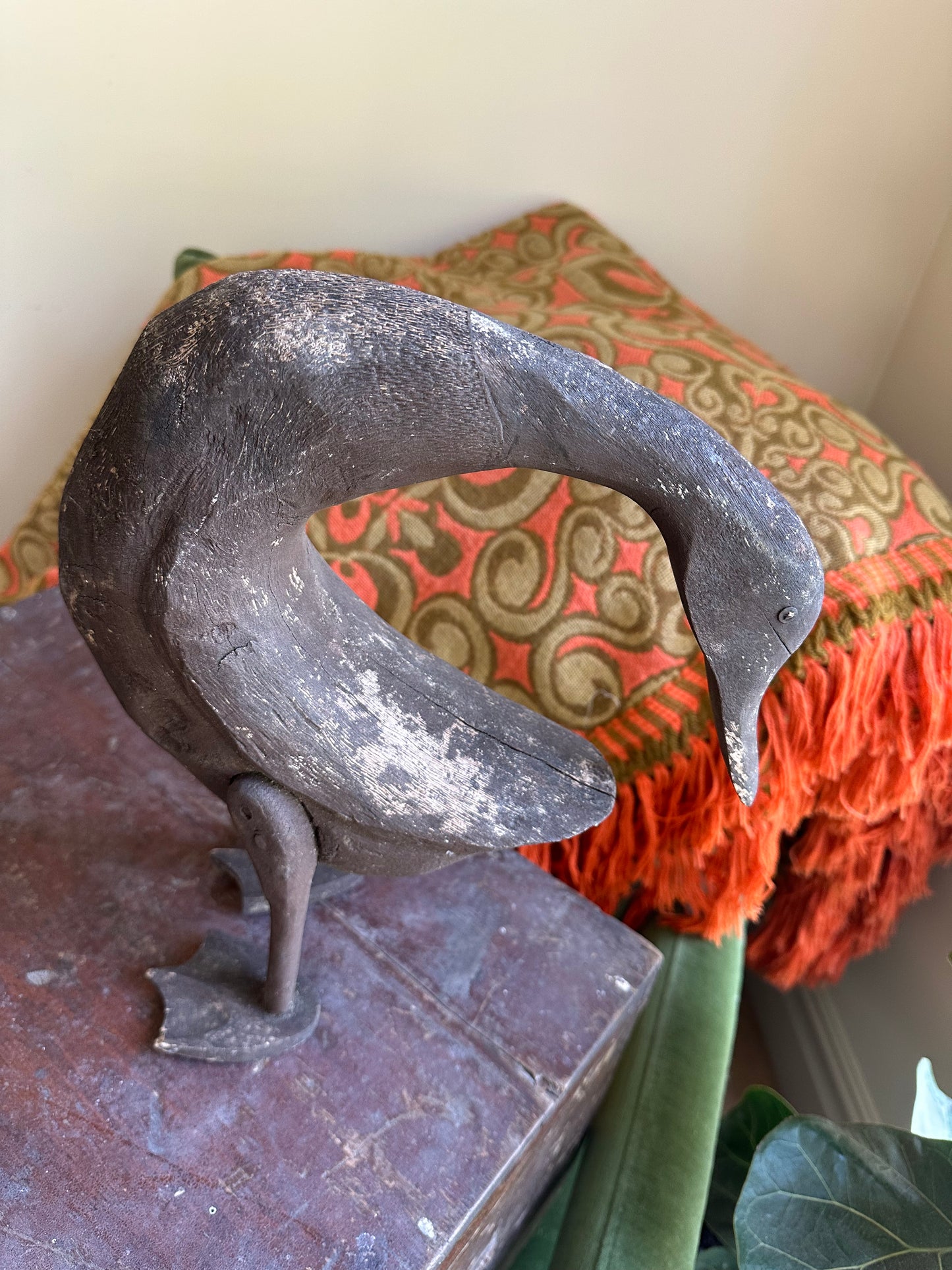 Vintage rustic original scratch made duck goose