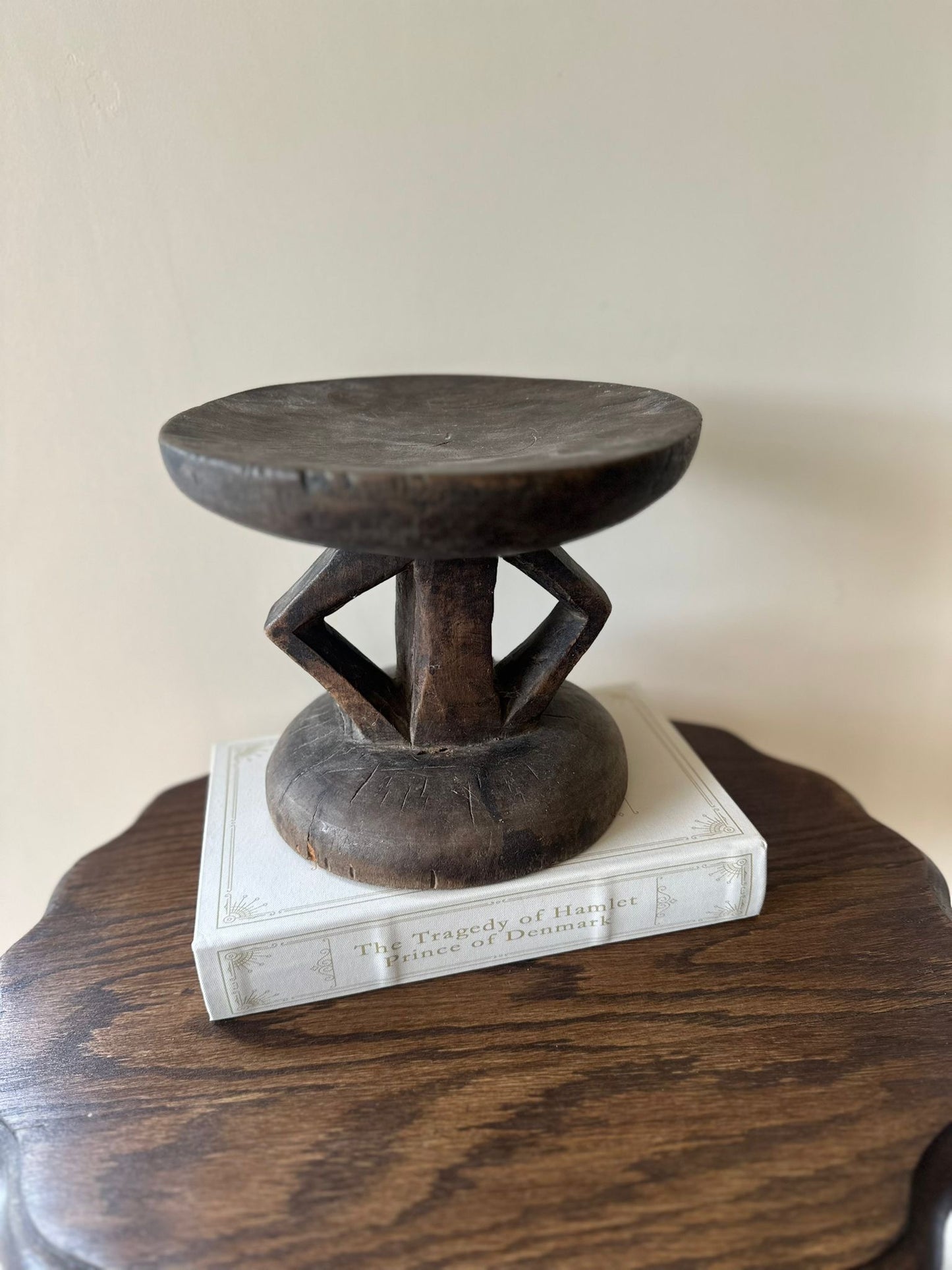 African Tonga stool wood styling vintage tribal
