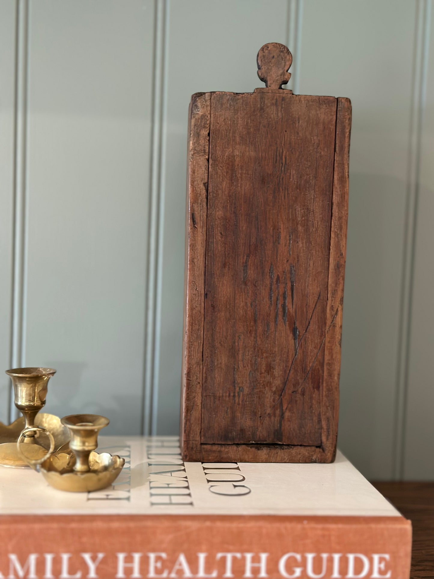 Unusual hand carved box vintage apprentice piece
