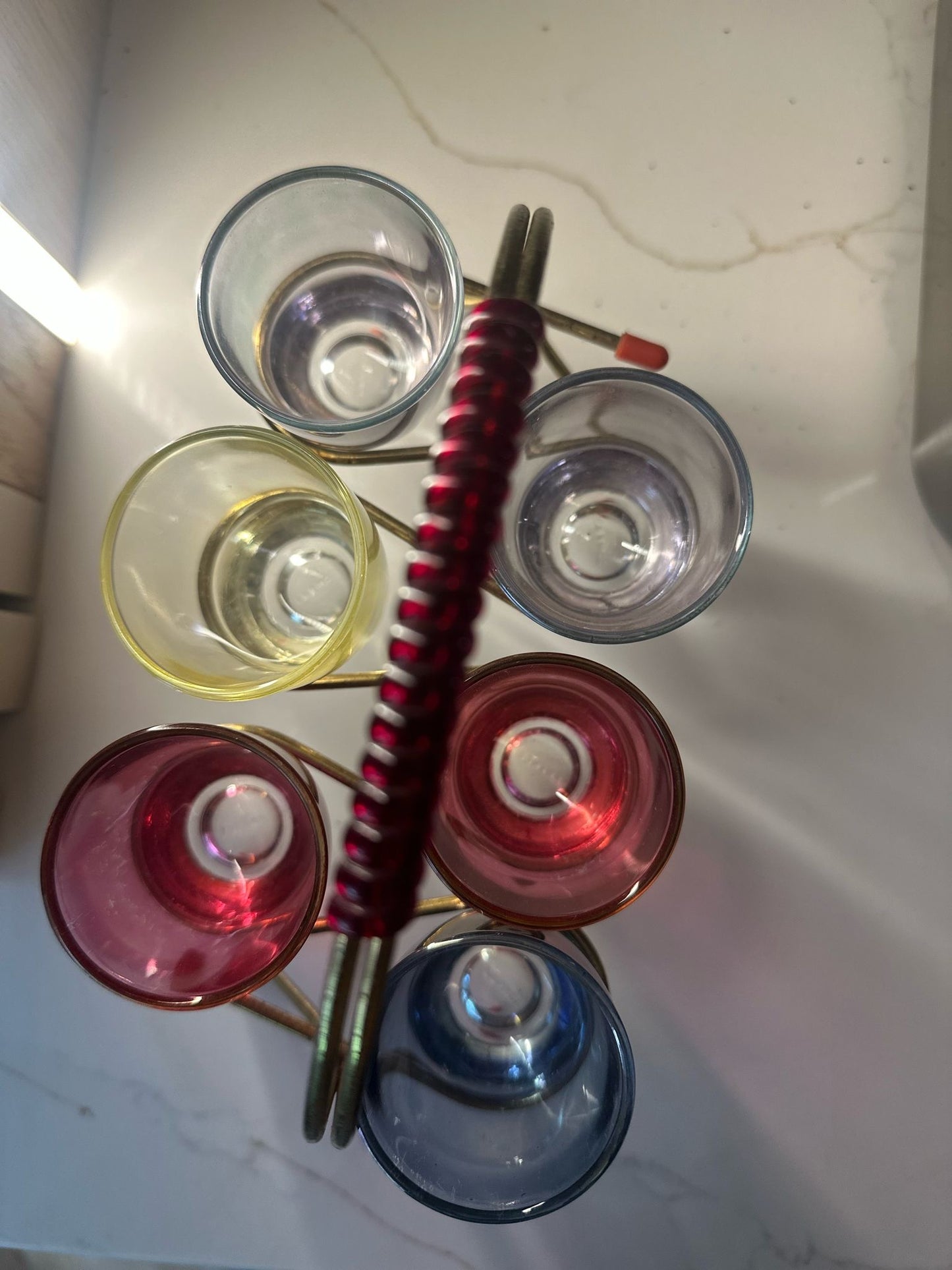 1950’s retro shot glasses and stand - home bar