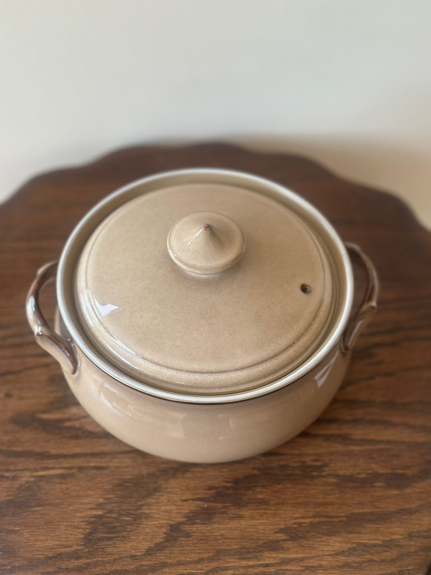 Denby vintage casserole covered dish pot with lid neutral style