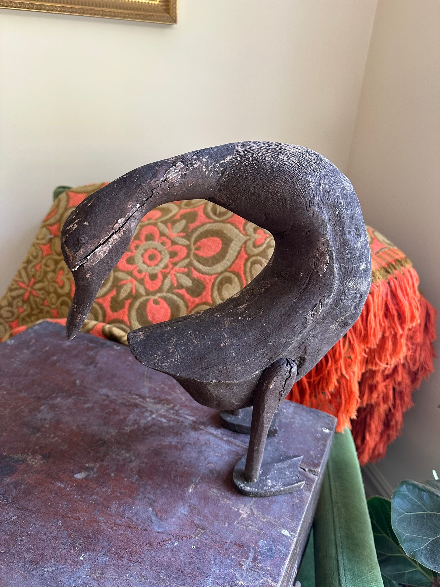 Vintage rustic original scratch made duck goose