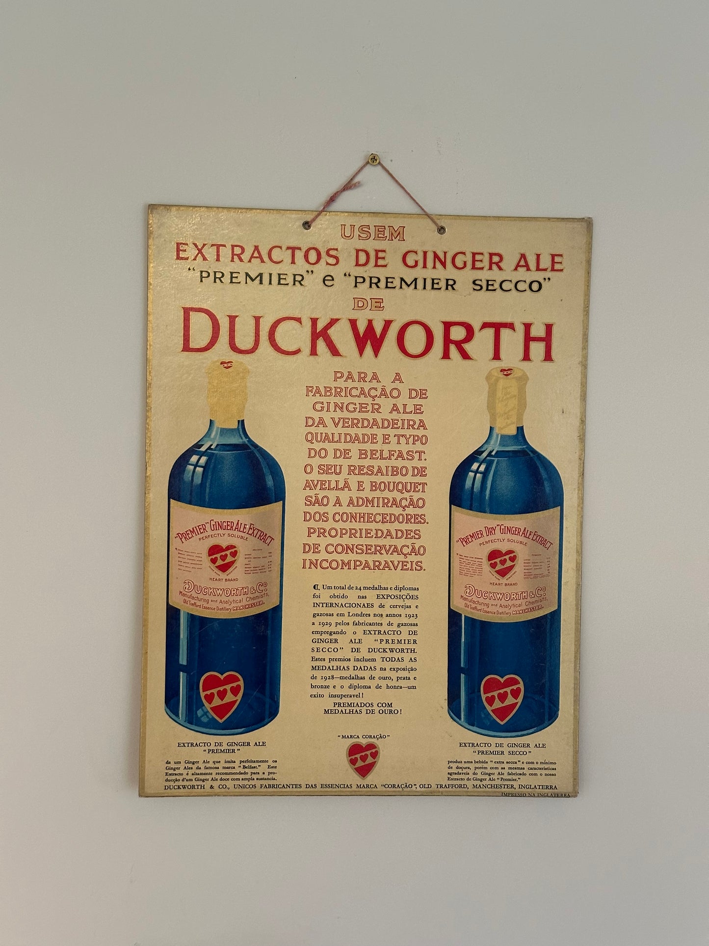 Vintage ginger ale advertising signage Portugal
