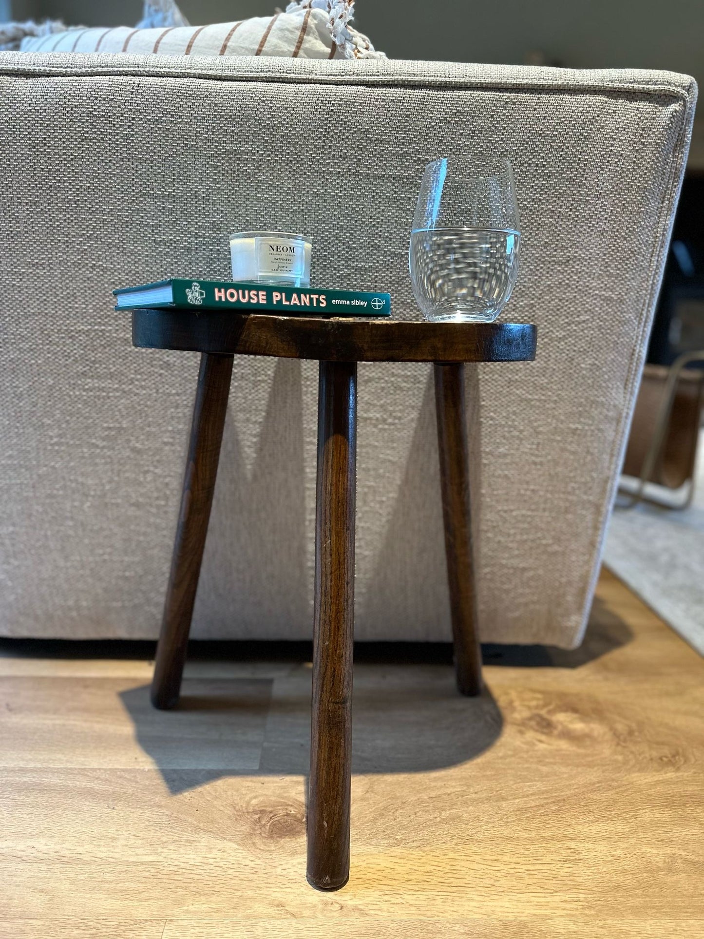 Vintage French bean milking stool