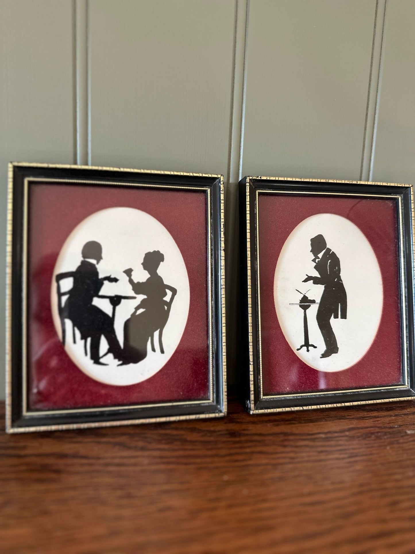 pair of vintage silhouette pictures framed