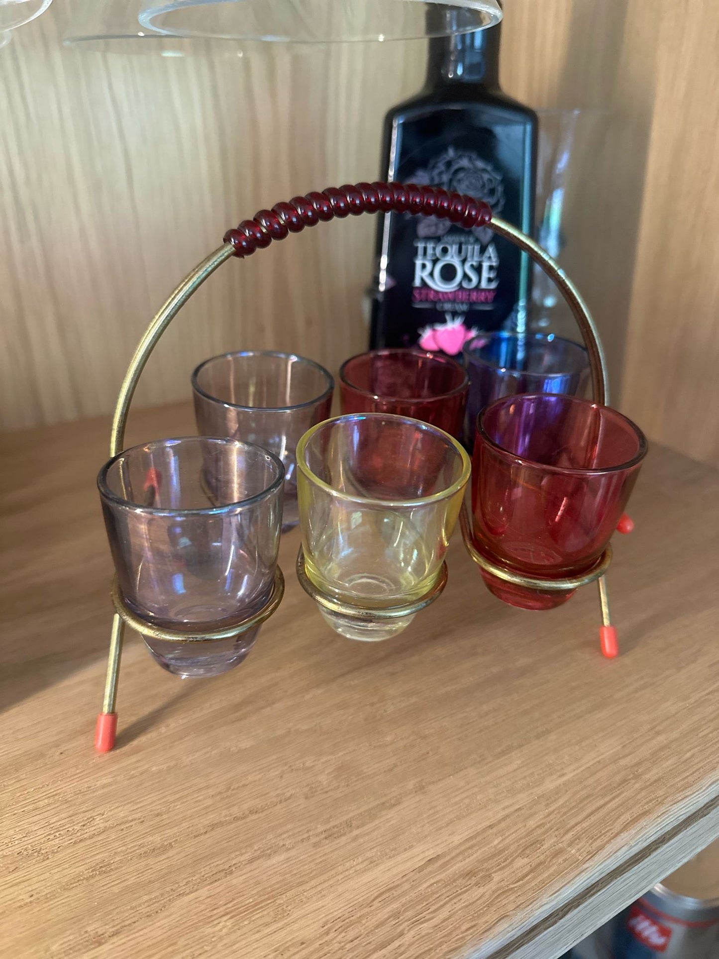 1950’s retro shot glasses and stand - home bar