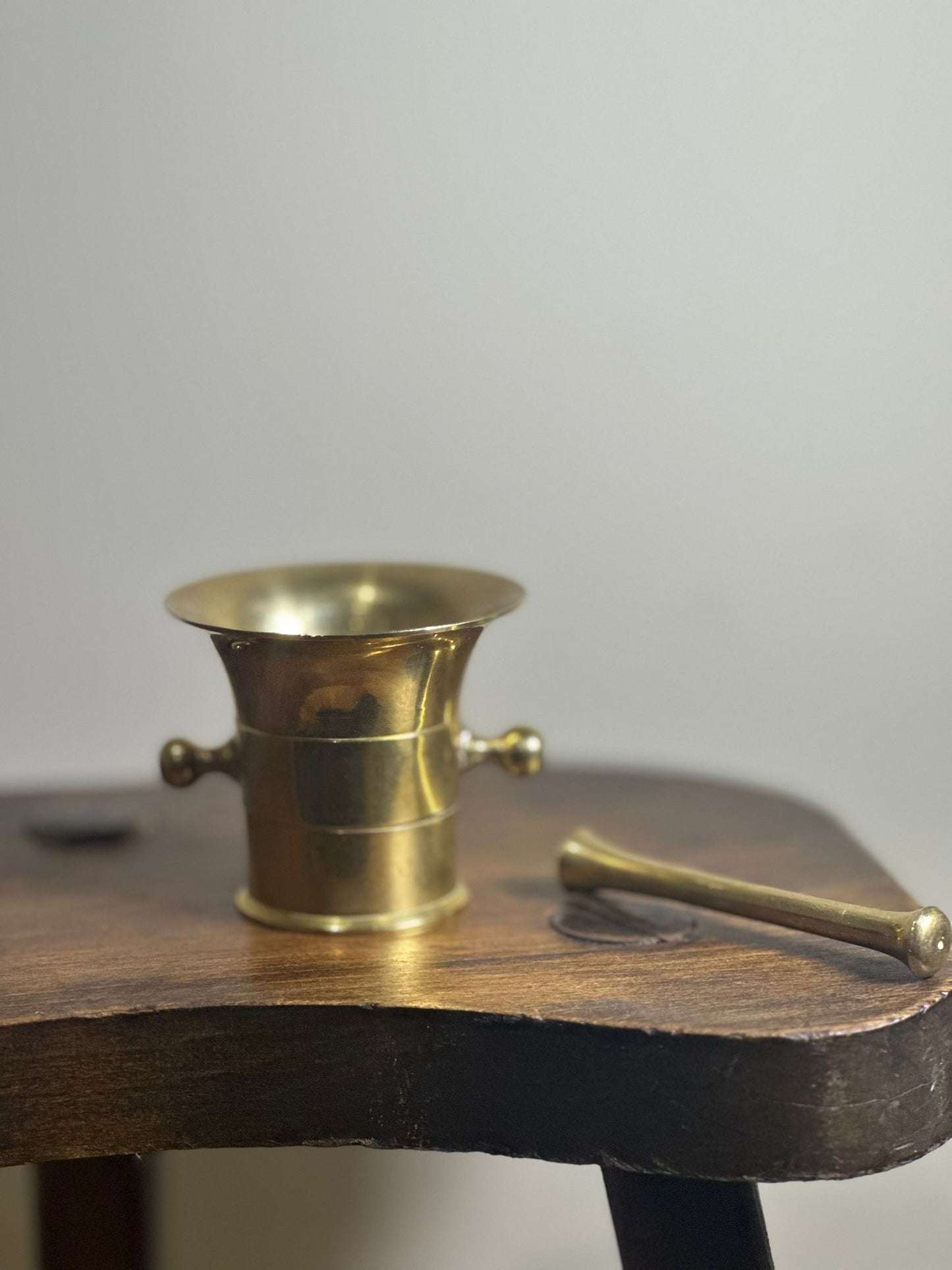Vintage pestle & mortar brass