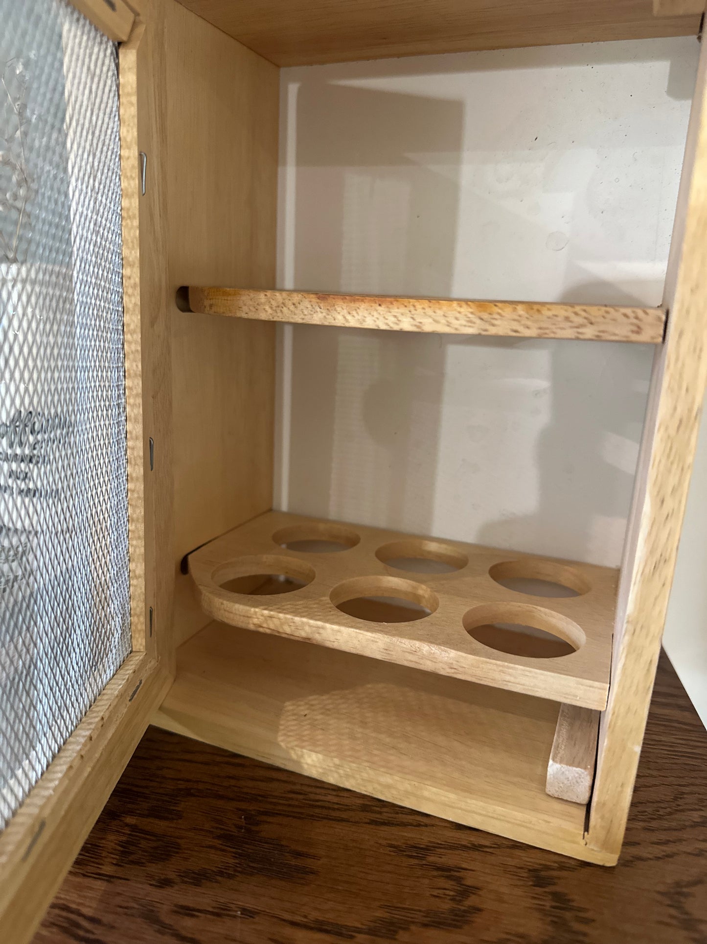 Wooden egg cupboard store