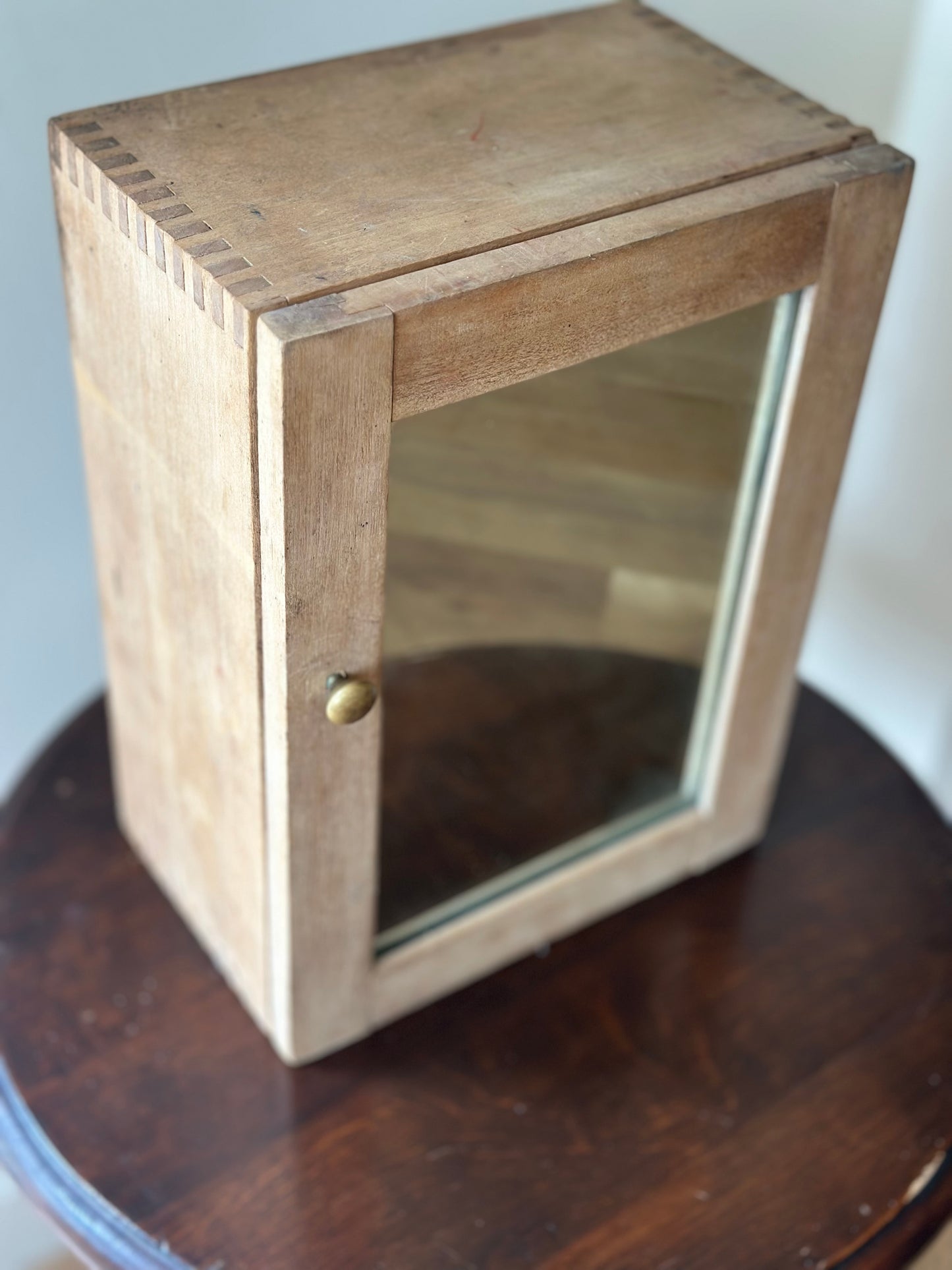 Vintage wooden bathroom cabinet