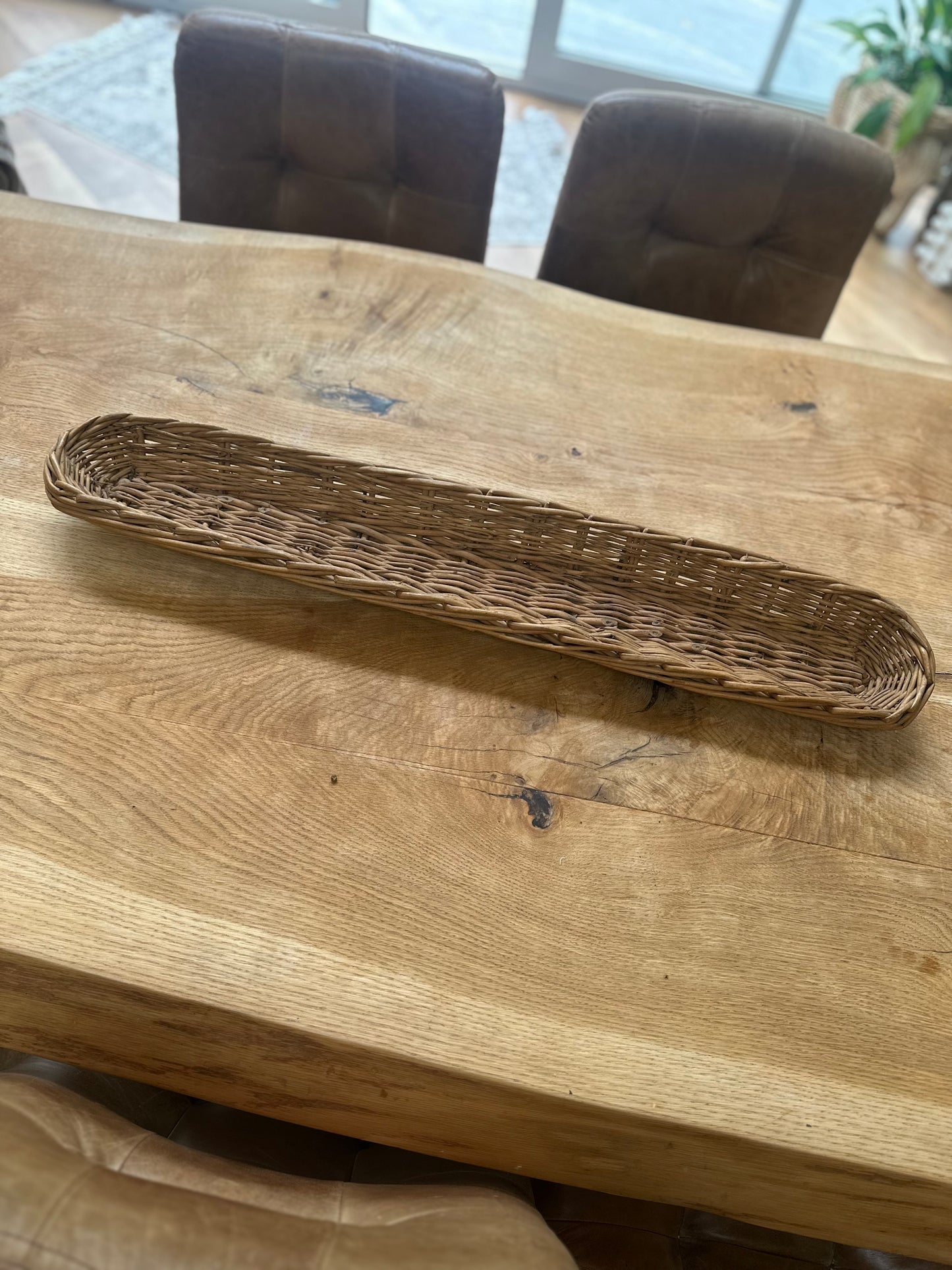 French wicker baguette basket vintage