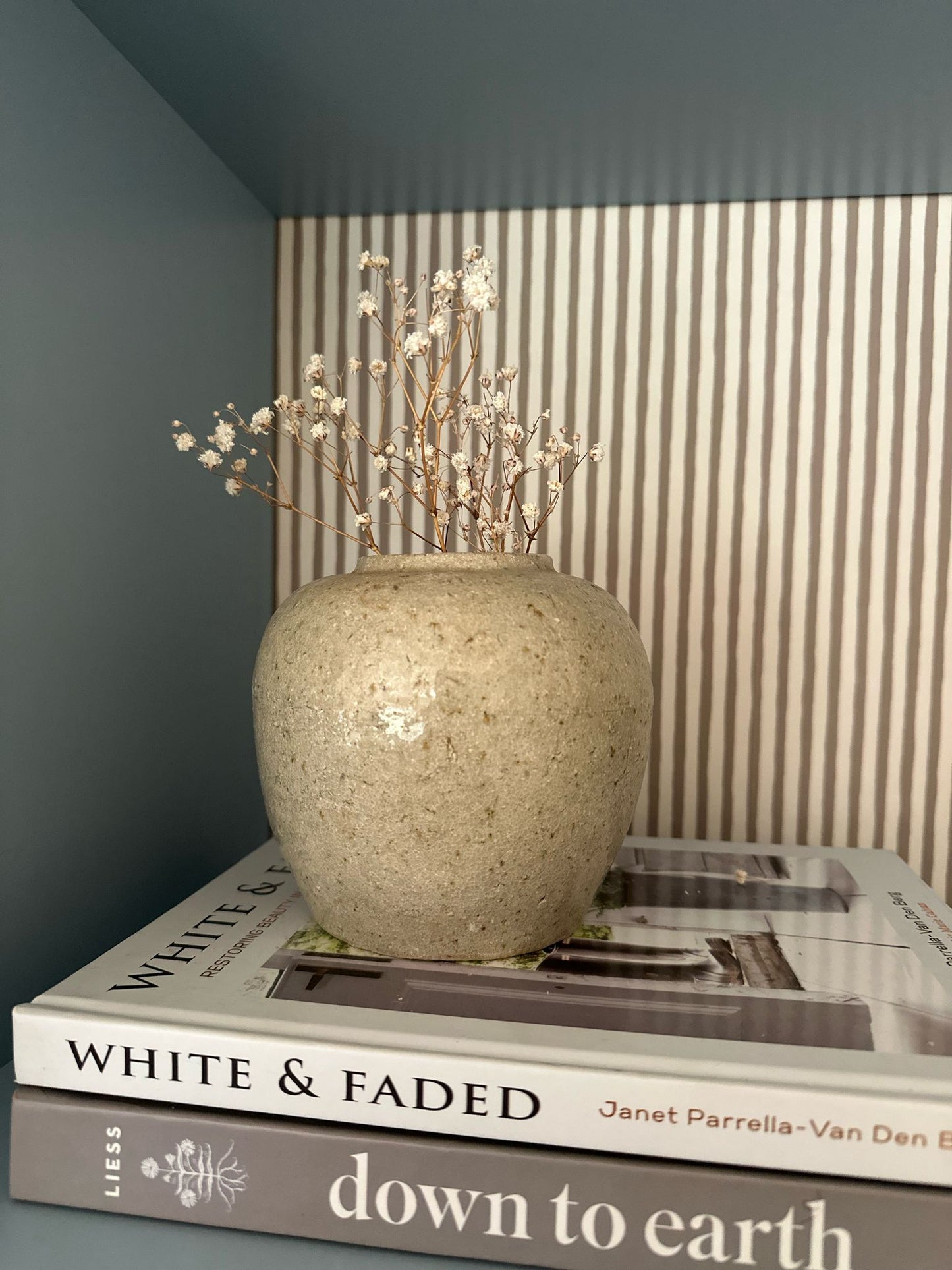 medium ginger jar neutral vintage