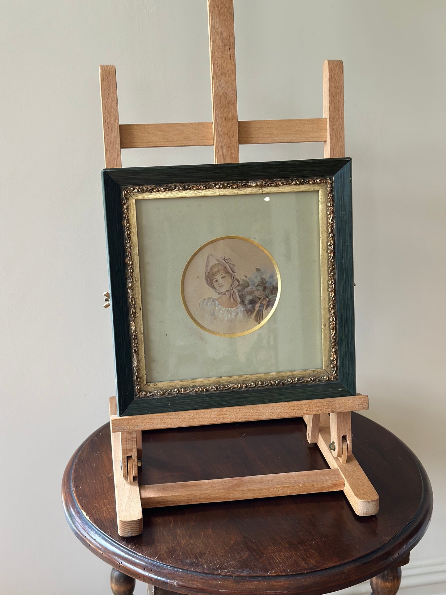 Victorian watercolour - young girl framed