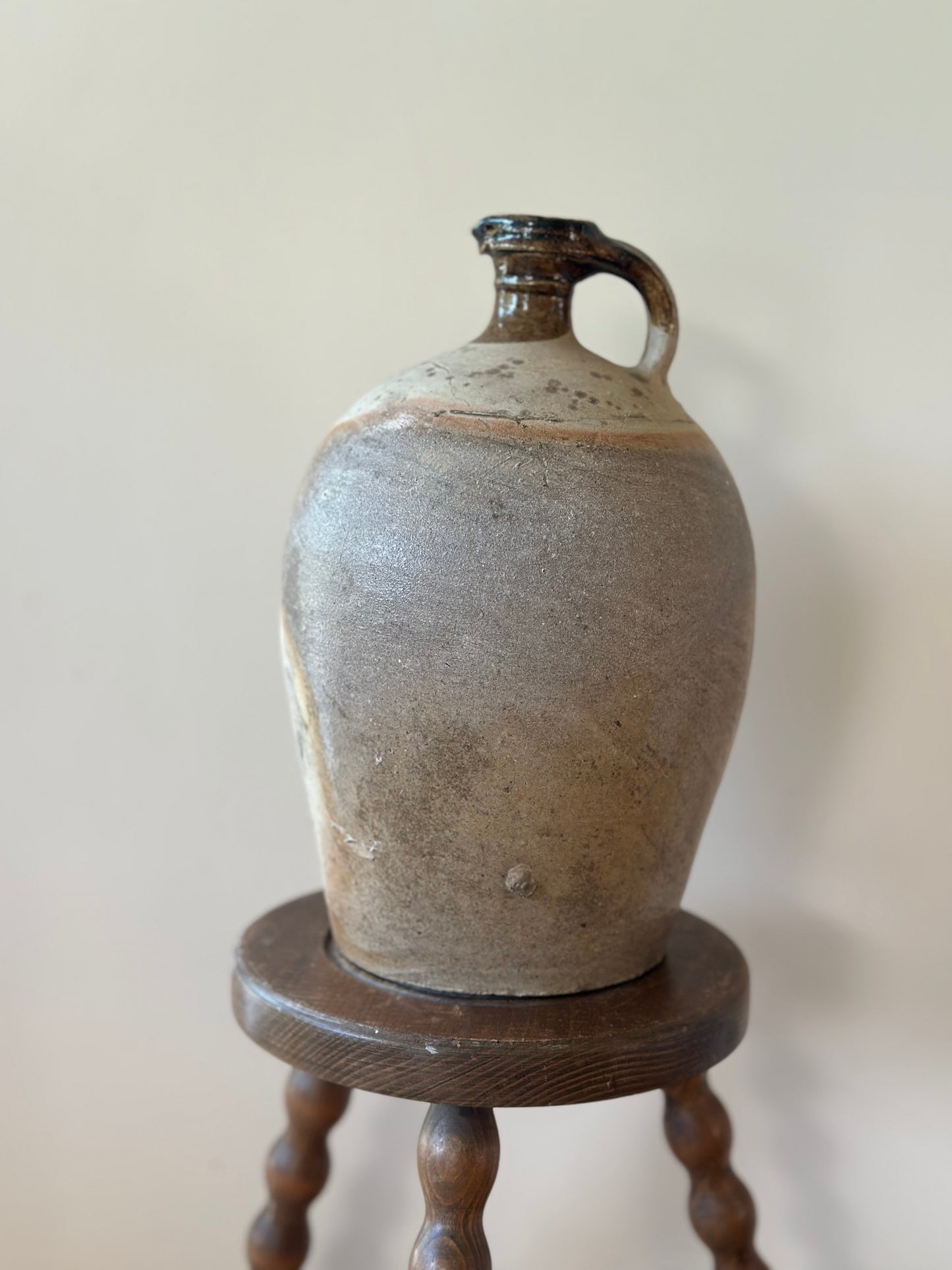 French glazed lip stoneware pot - Large
