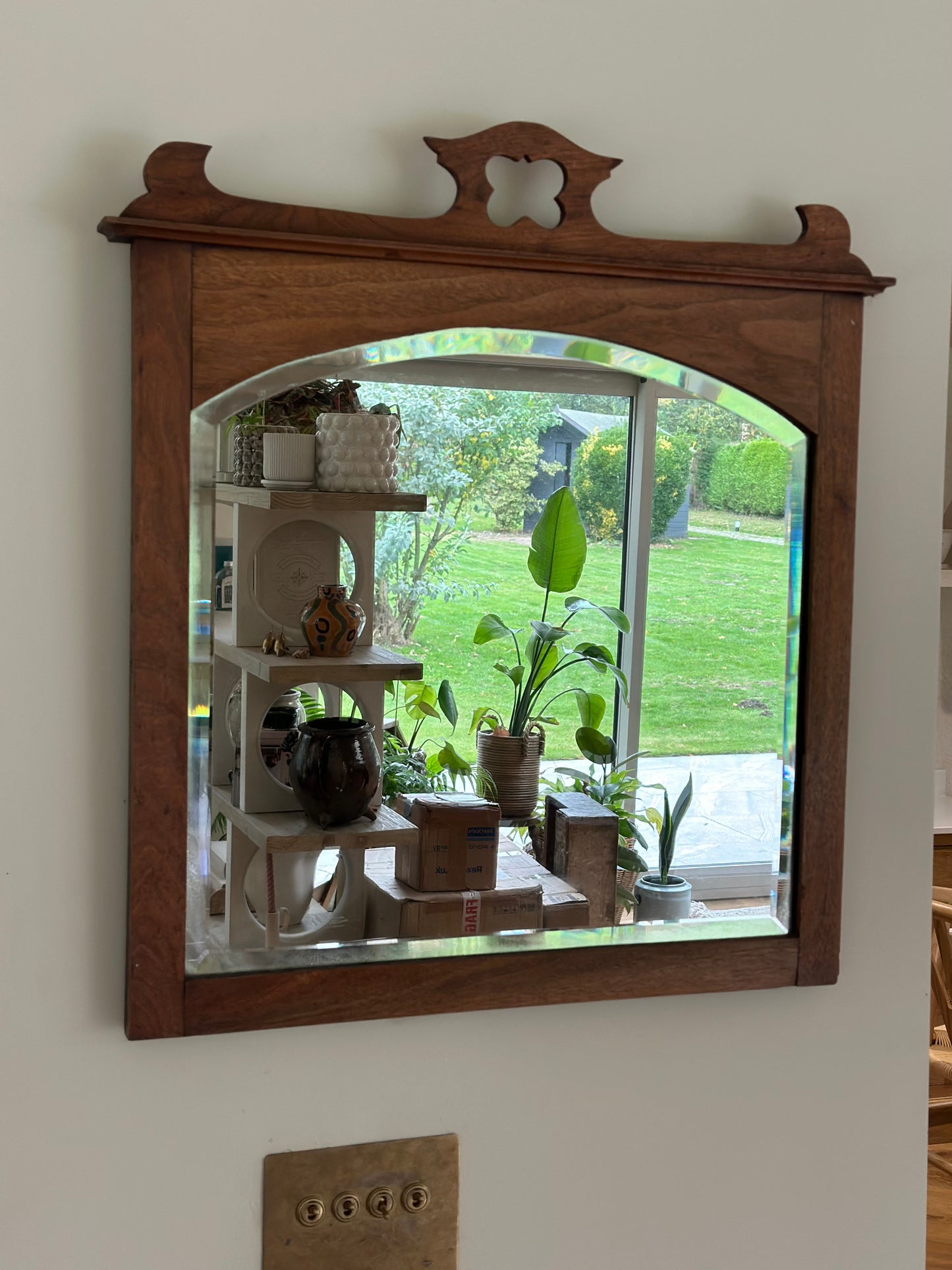 Antique hall mirror wood